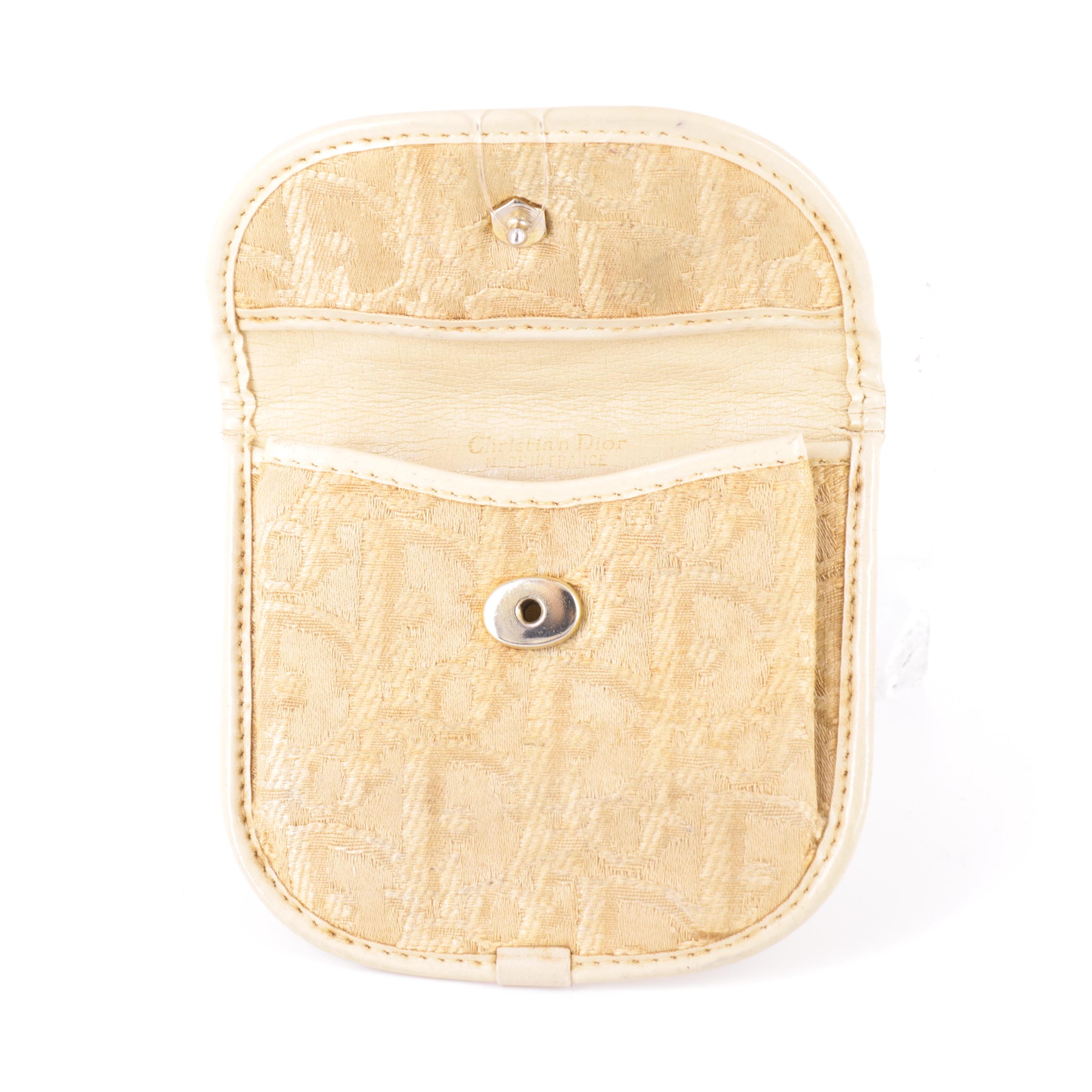 Christian Dior Flap Coin Purse in Beige Diorissimo Monogram Canvas