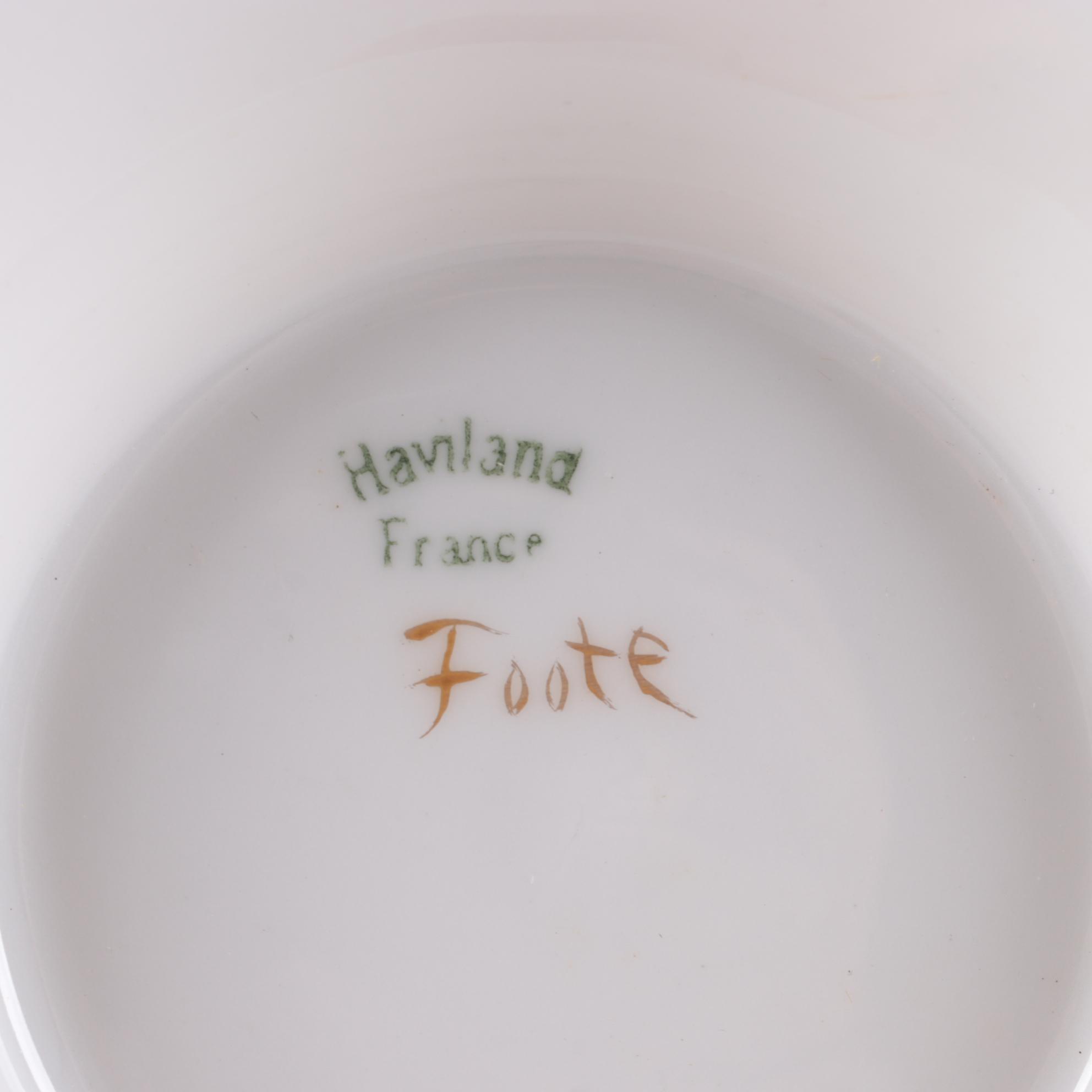 Haviland Porcelain Compote with 24 KT. Gold Decorated Vase, Mid-20th Century