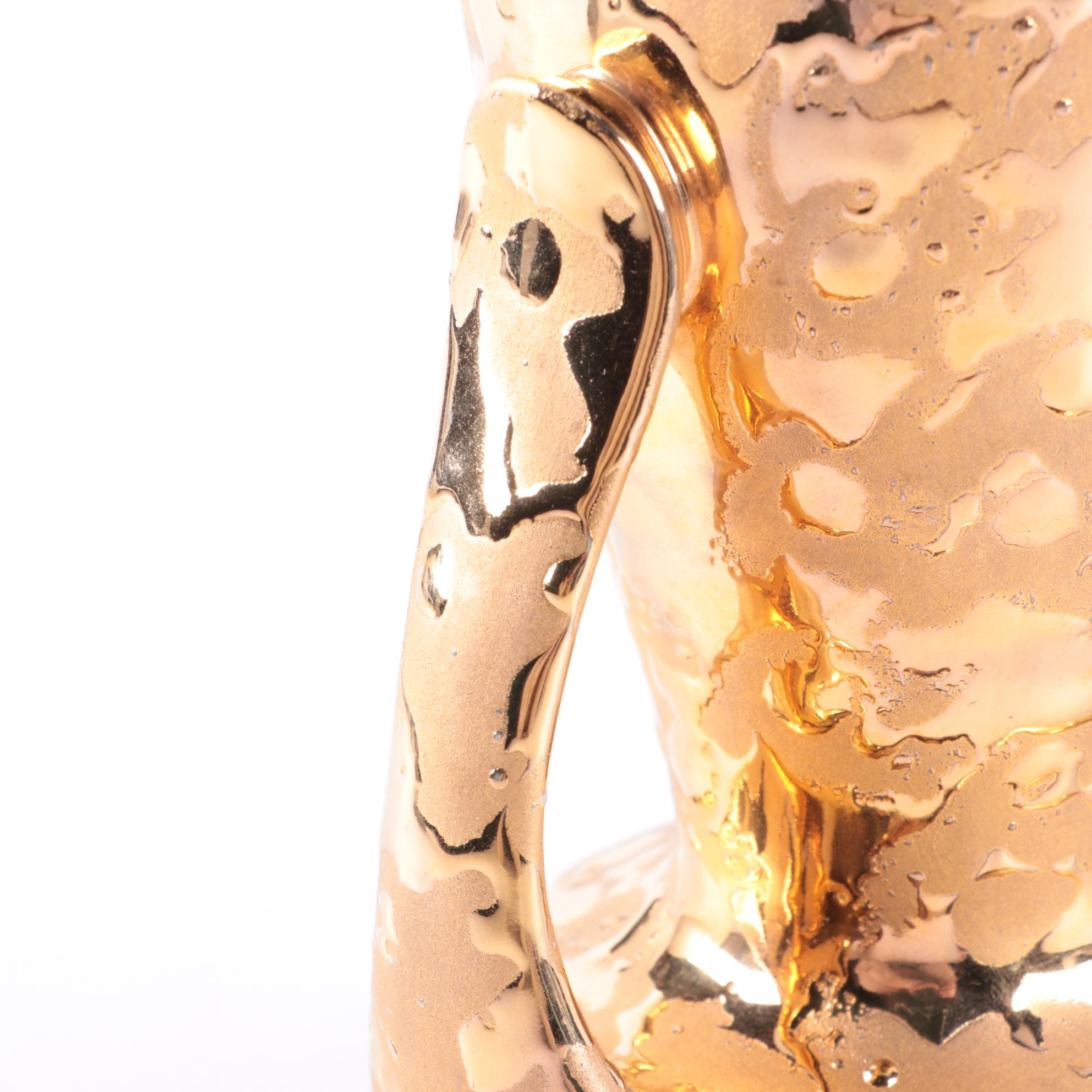 Haviland Porcelain Compote with 24 KT. Gold Decorated Vase, Mid-20th Century