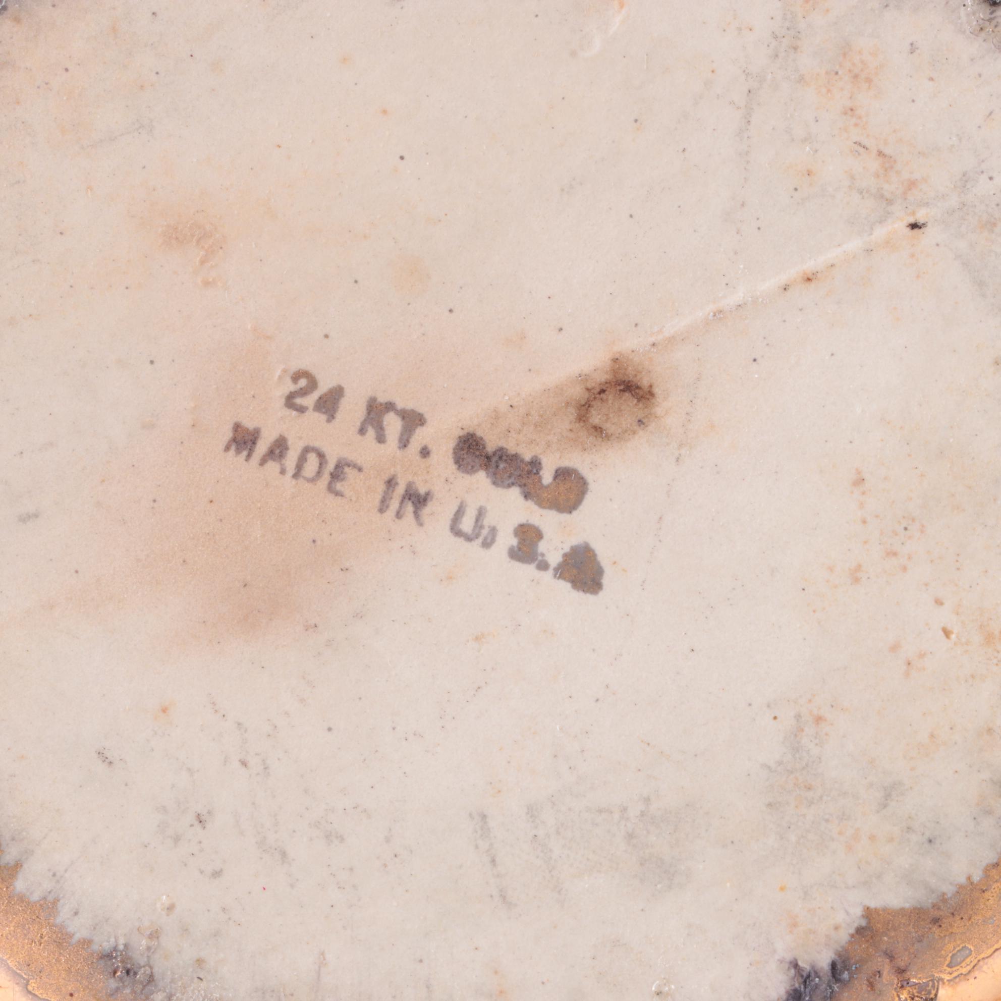 Haviland Porcelain Compote with 24 KT. Gold Decorated Vase, Mid-20th Century