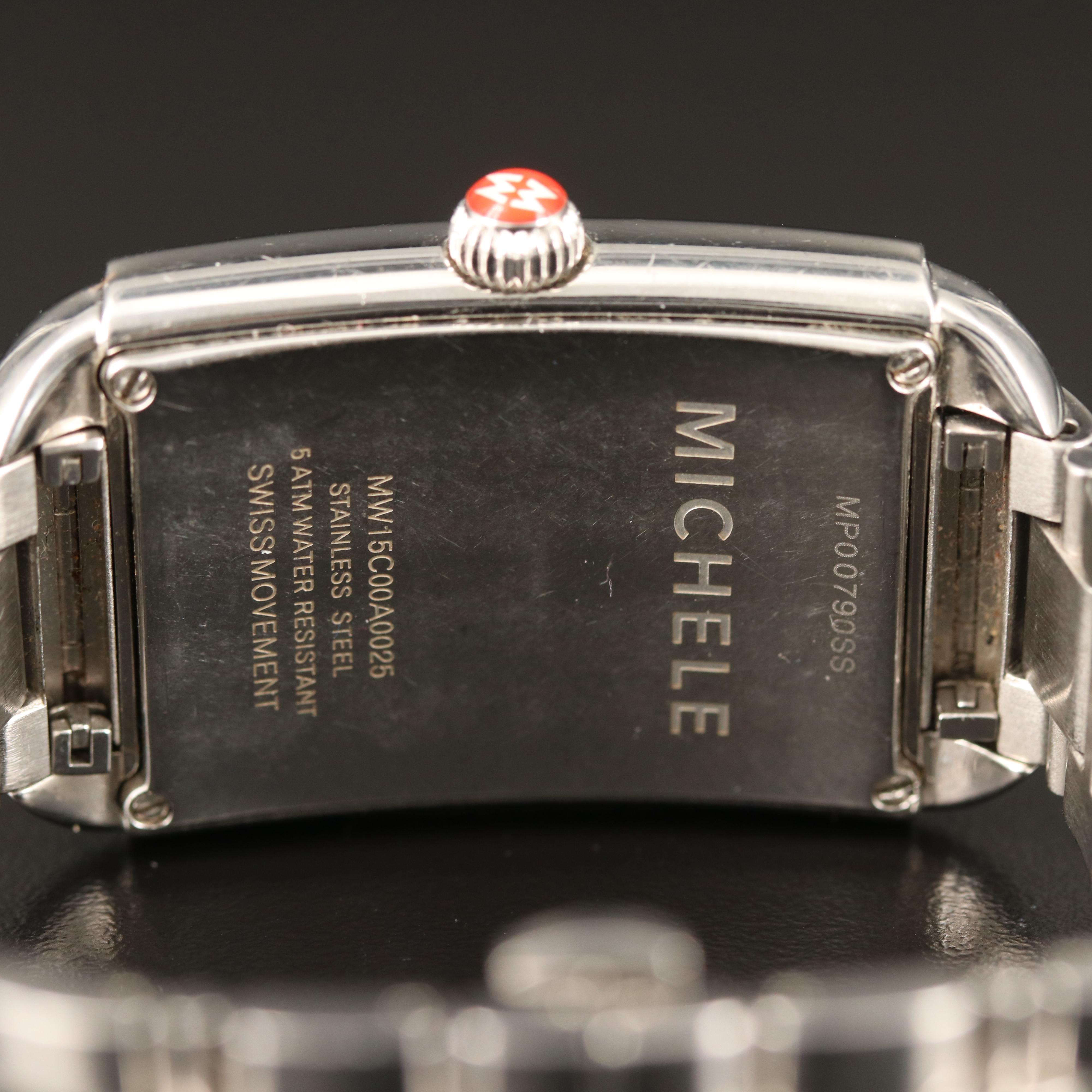 Michele Milou Park MOP Dial with Date Stainless Steel Watch