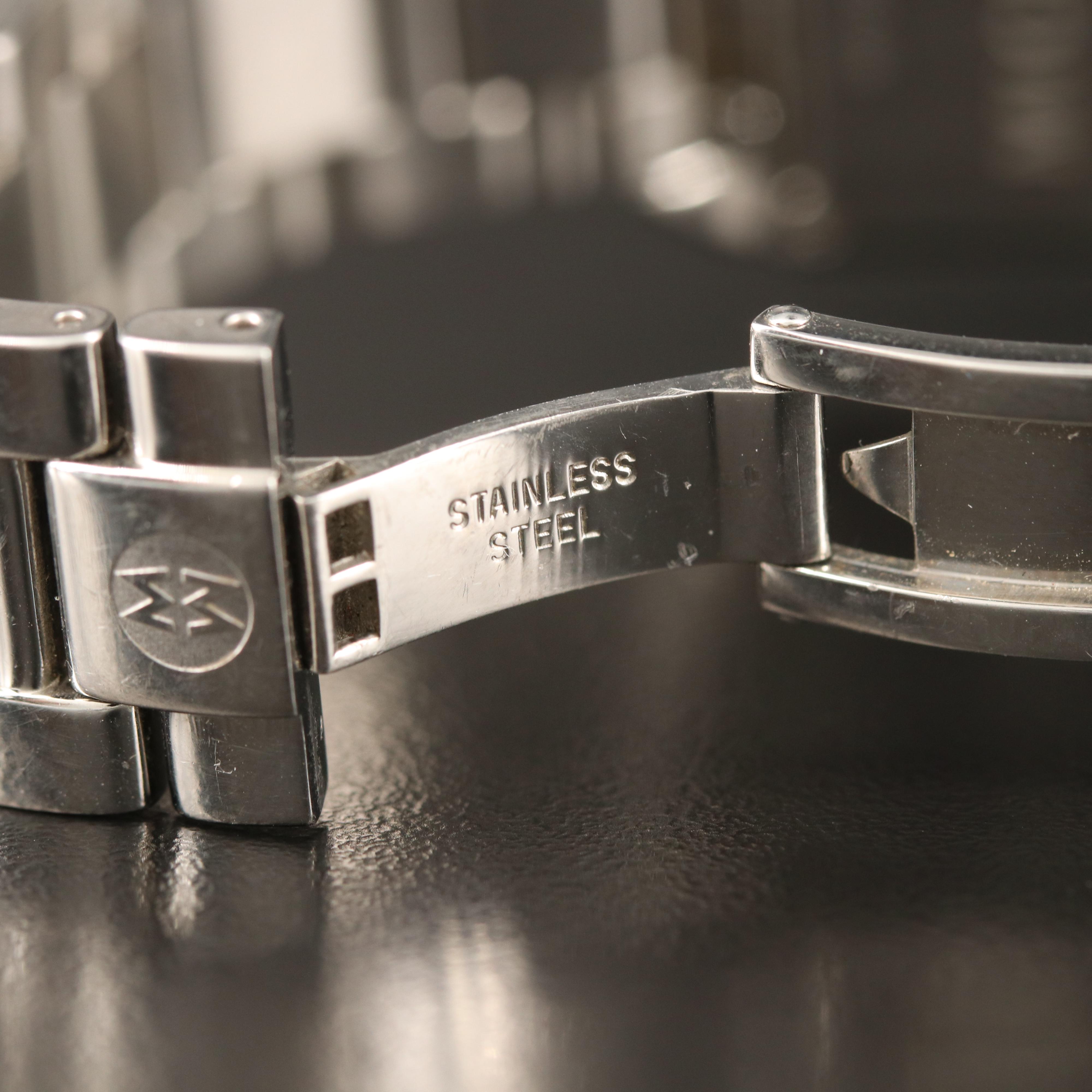 Michele Milou Park MOP Dial with Date Stainless Steel Watch