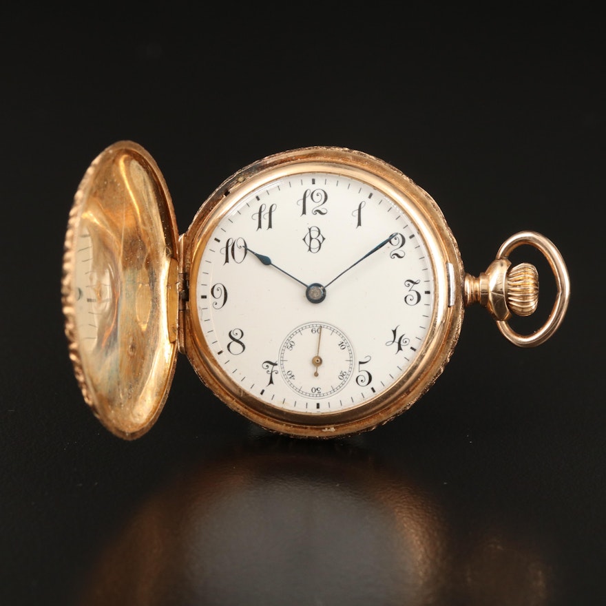 Longines 14K Hunting Case Pocket Watch, Antique