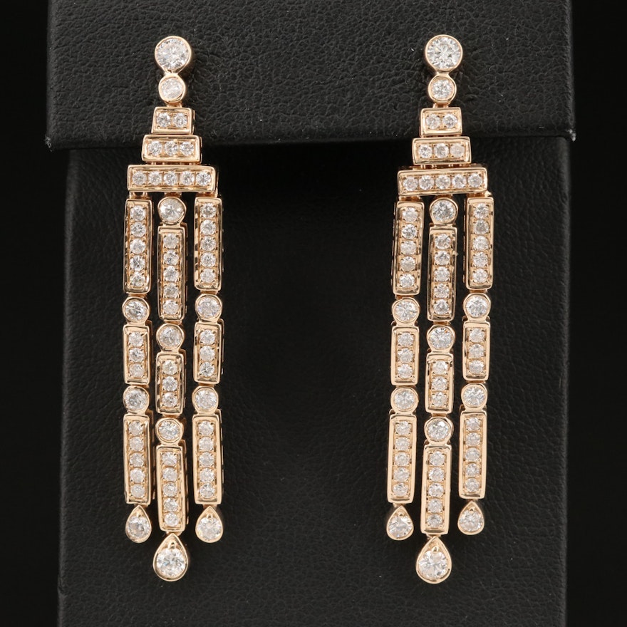 14K 2.45 CTW Diamond Geometric Dangle Earrings