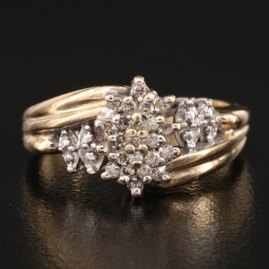 10K Diamond Cluster Ring