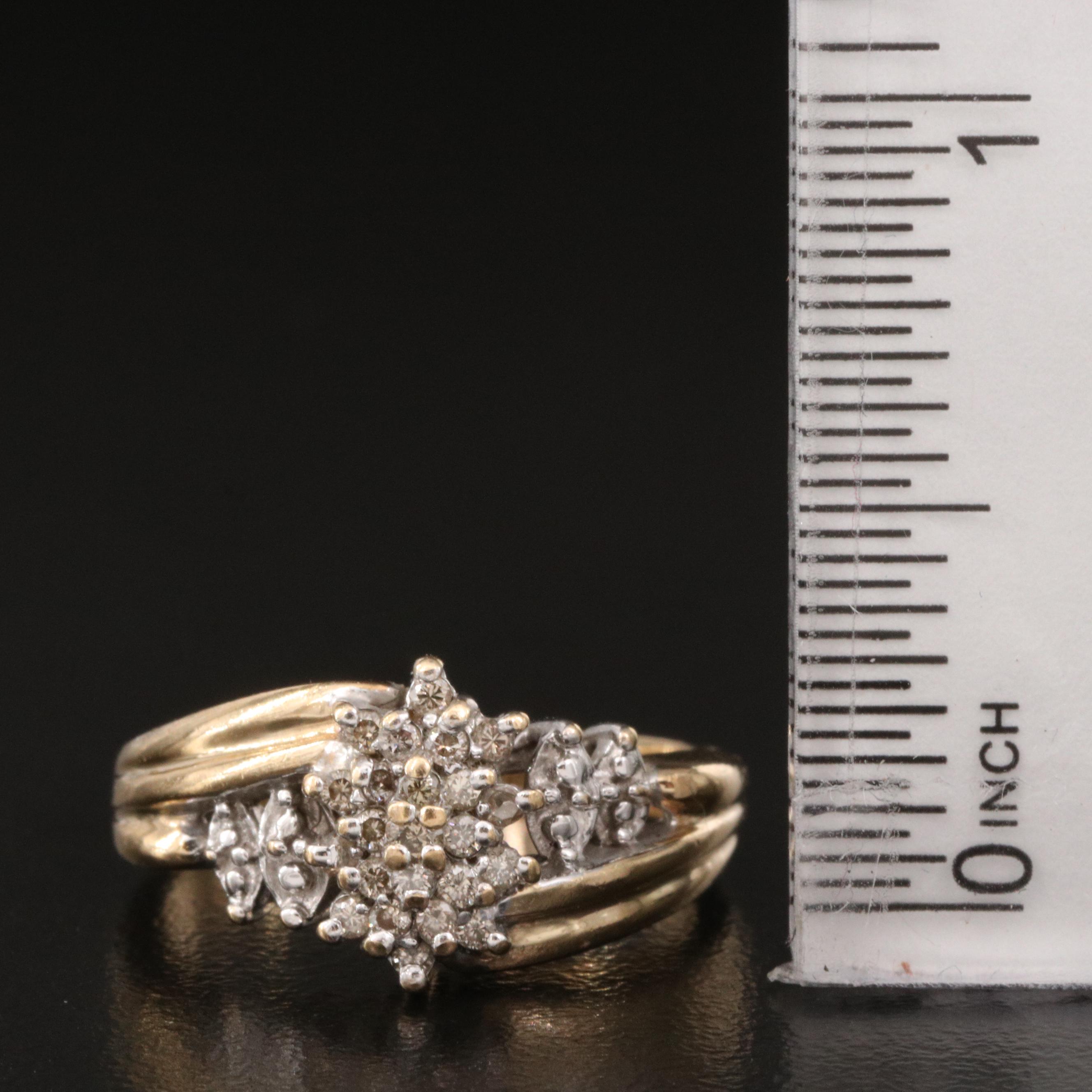 10K Diamond Cluster Ring
