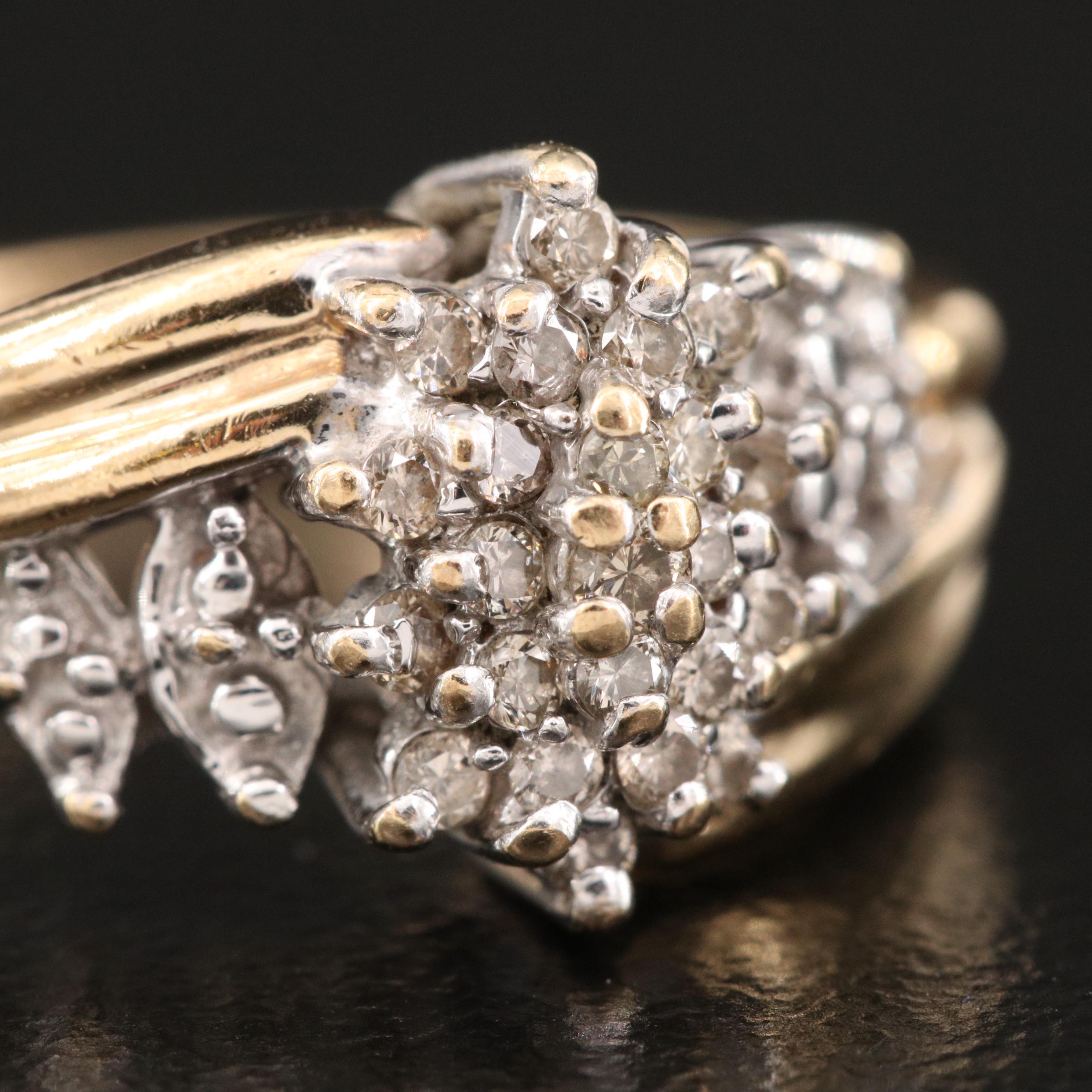 10K Diamond Cluster Ring