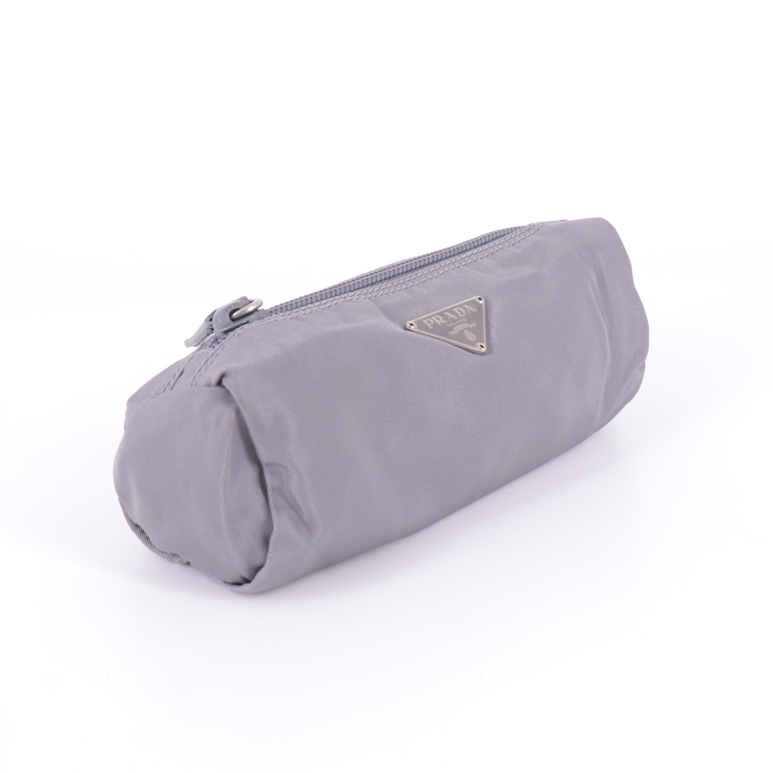 Prada Travel Zip Pouch in Grey Ghiaccio Tessuto Nylon