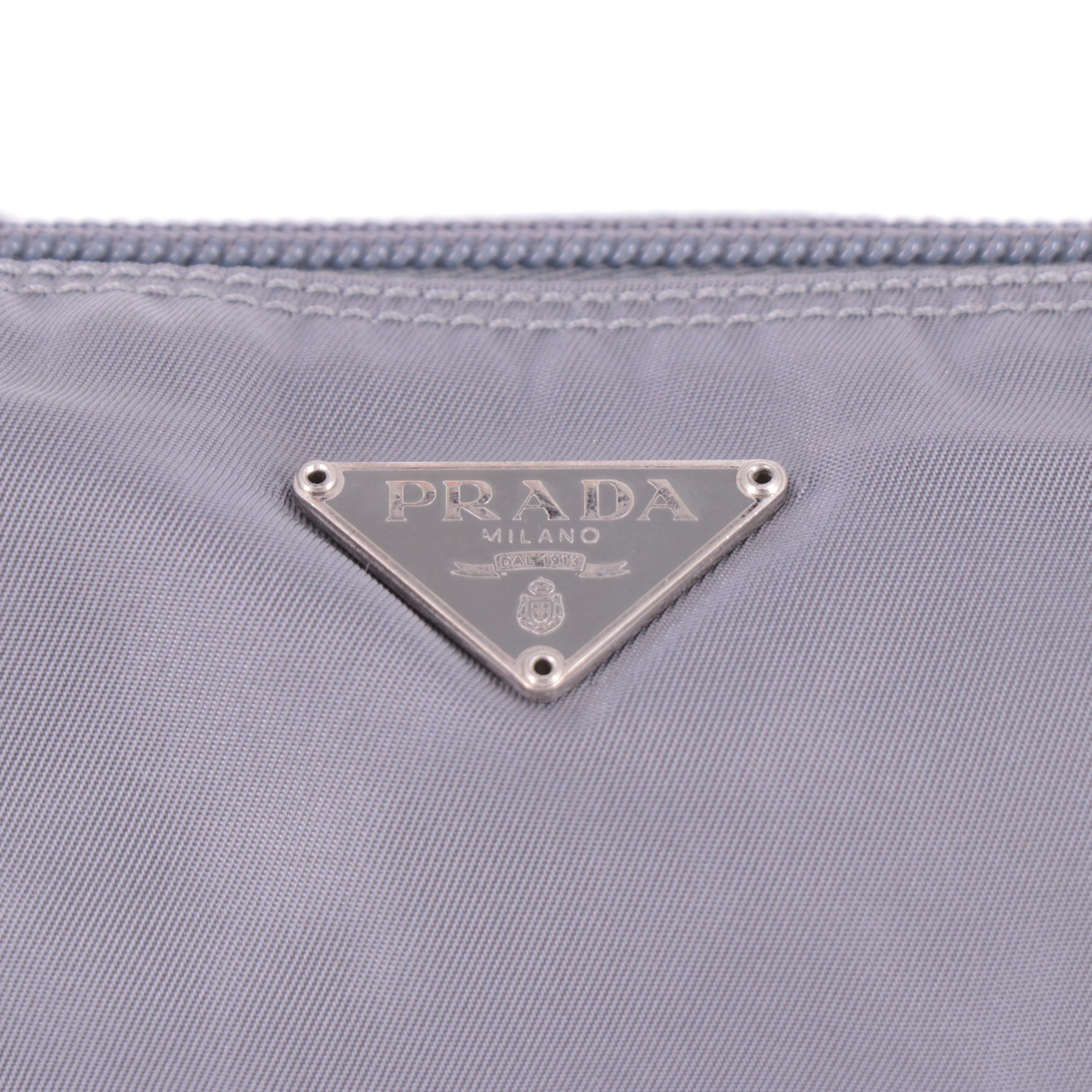 Prada Travel Zip Pouch in Grey Ghiaccio Tessuto Nylon