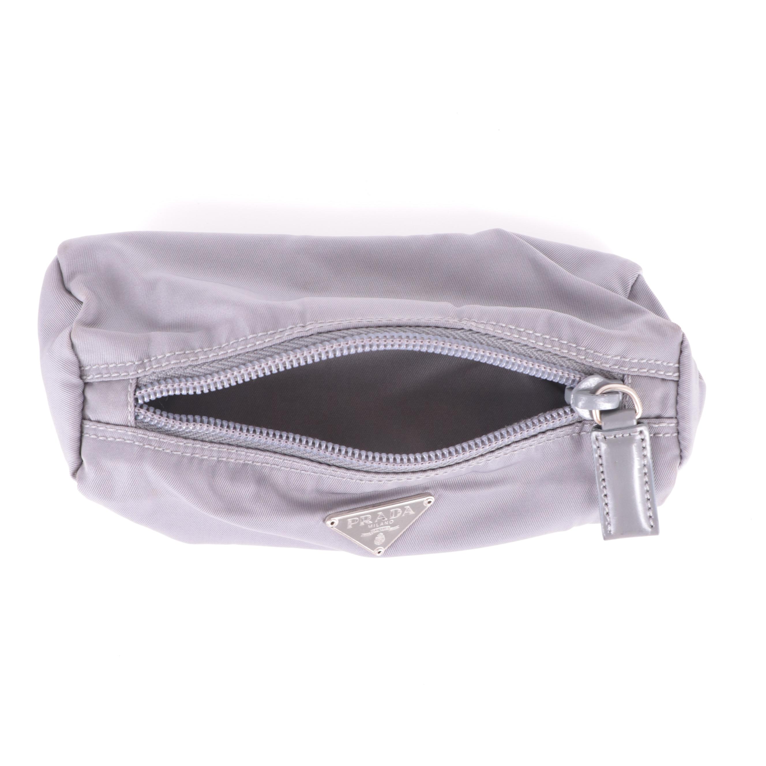 Prada Travel Zip Pouch in Grey Ghiaccio Tessuto Nylon