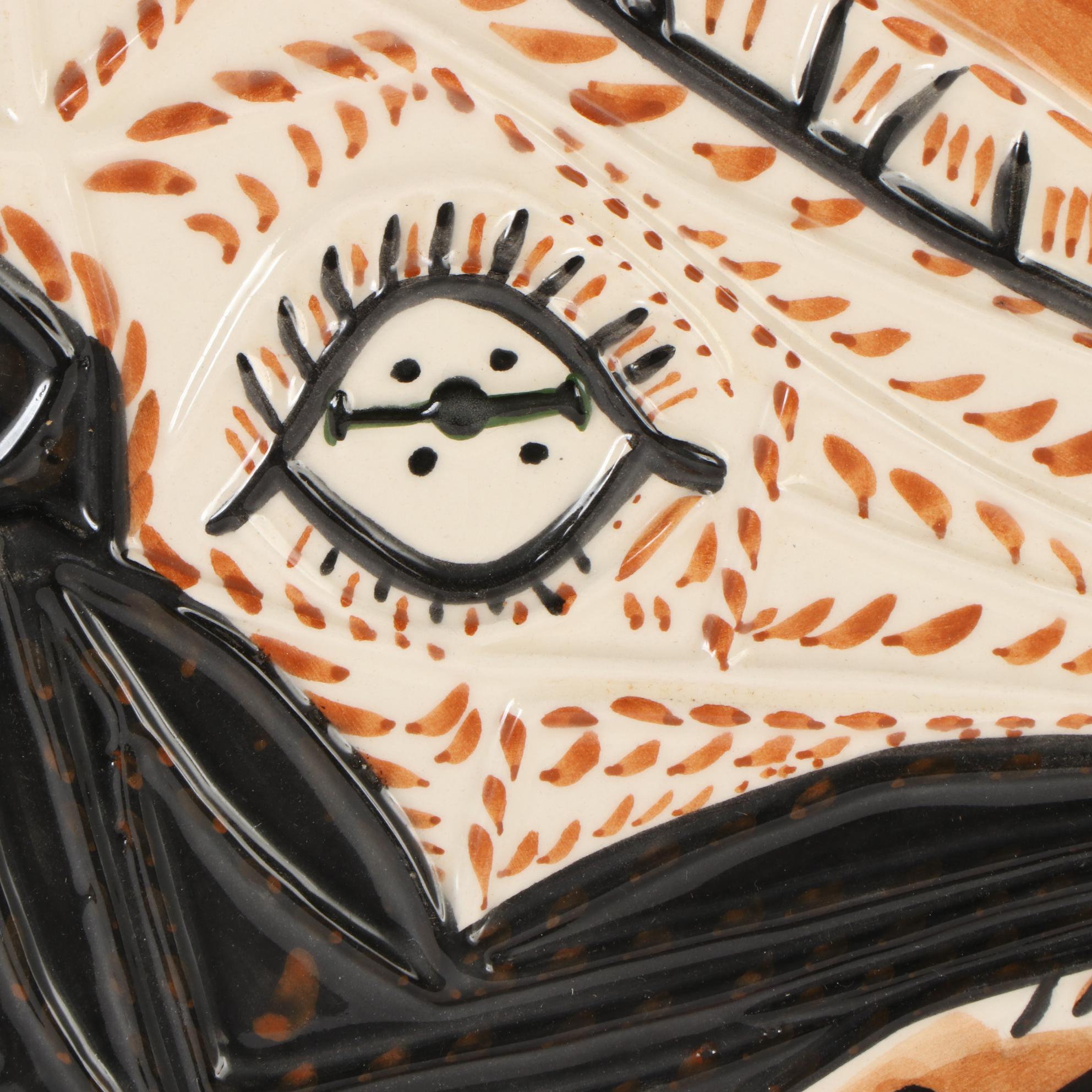 Glazed Ceramic Plate after Pablo Picasso of Goat, 1993
