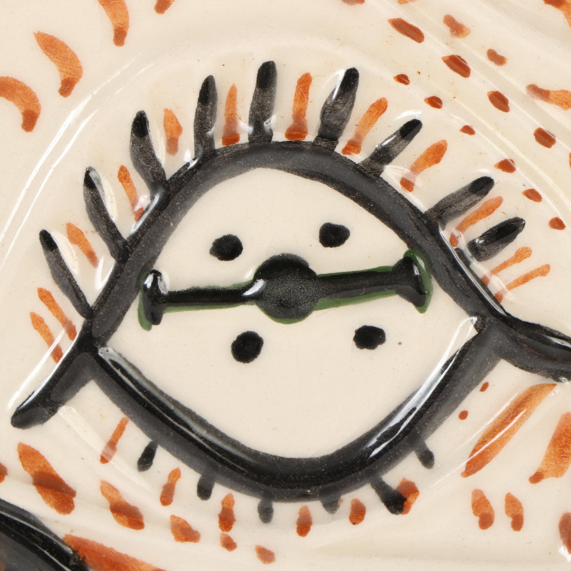 Glazed Ceramic Plate after Pablo Picasso of Goat, 1993