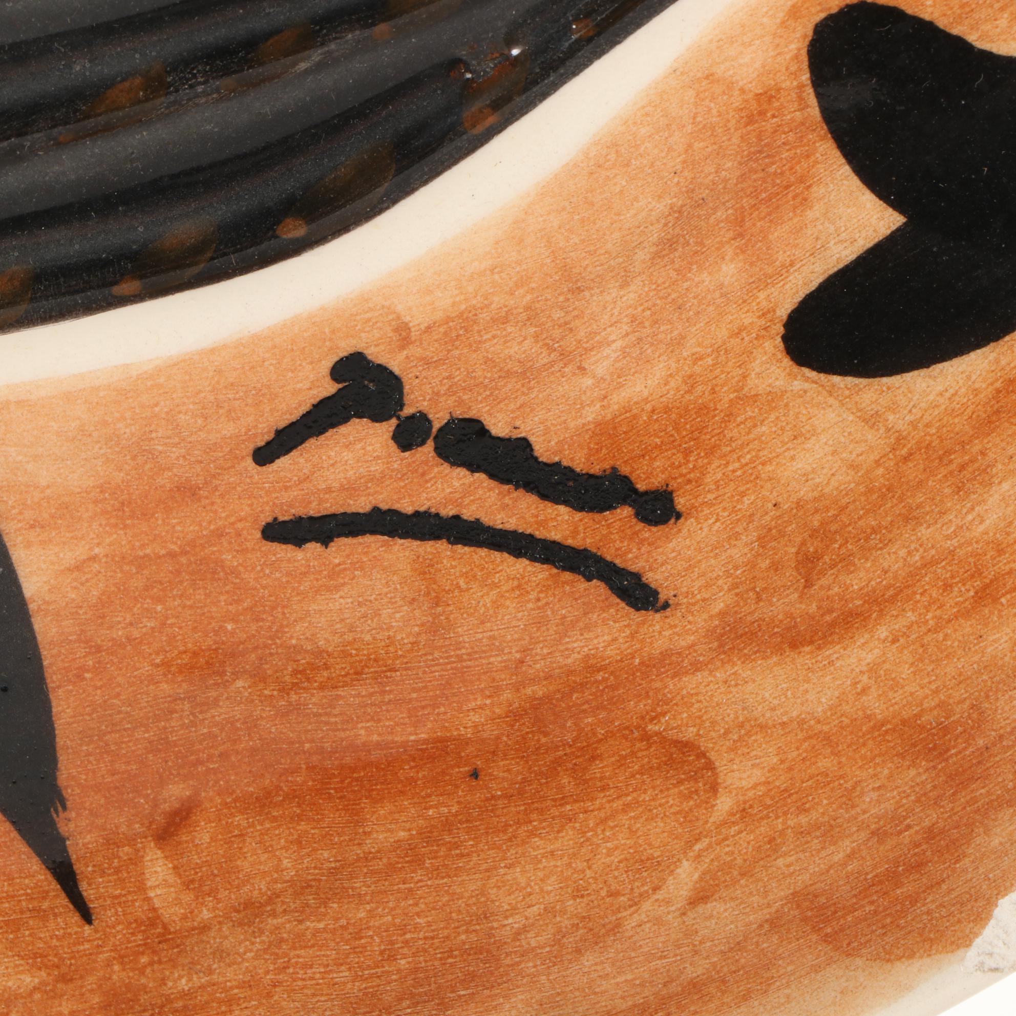 Glazed Ceramic Plate after Pablo Picasso of Goat, 1993