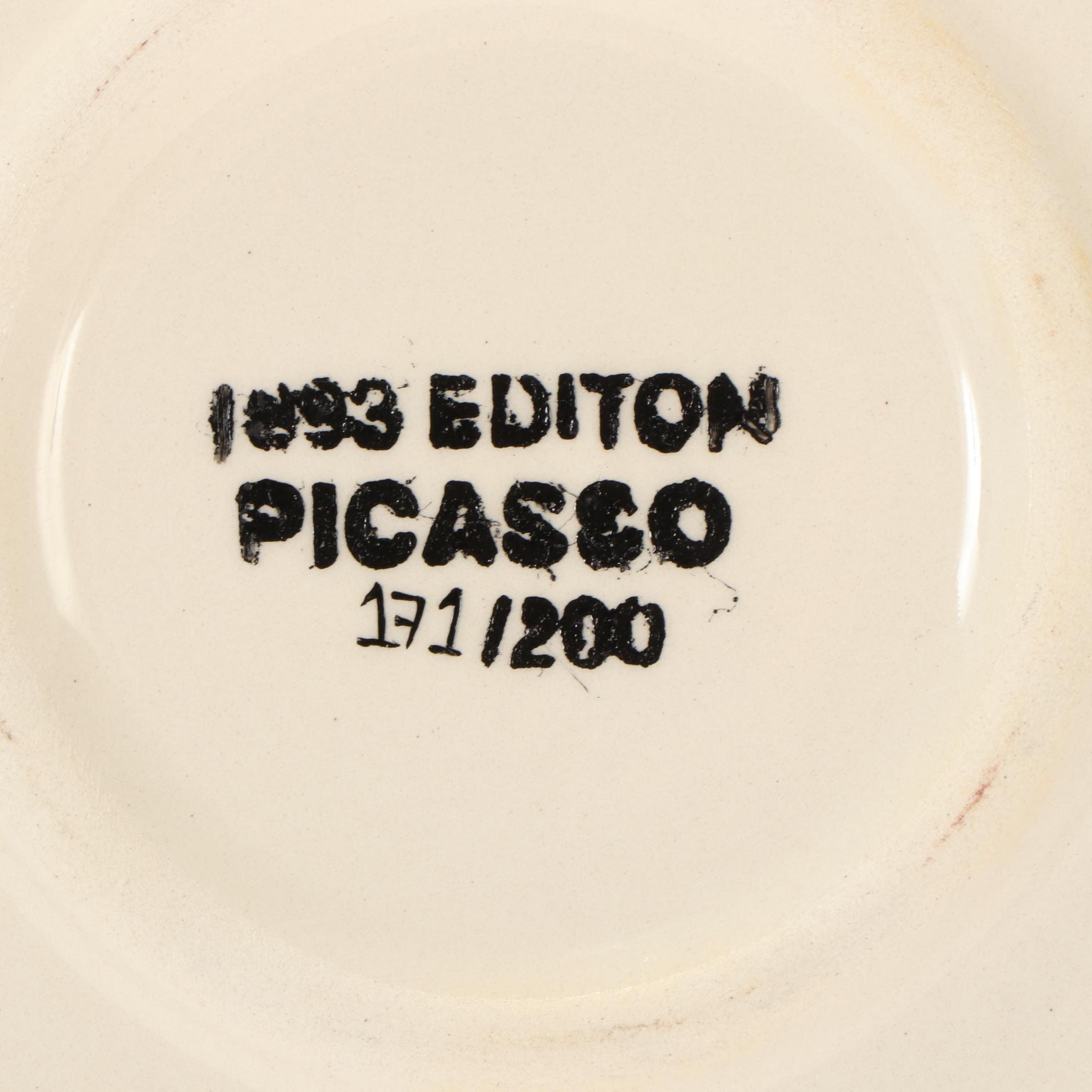 Glazed Ceramic Plate after Pablo Picasso of Goat, 1993