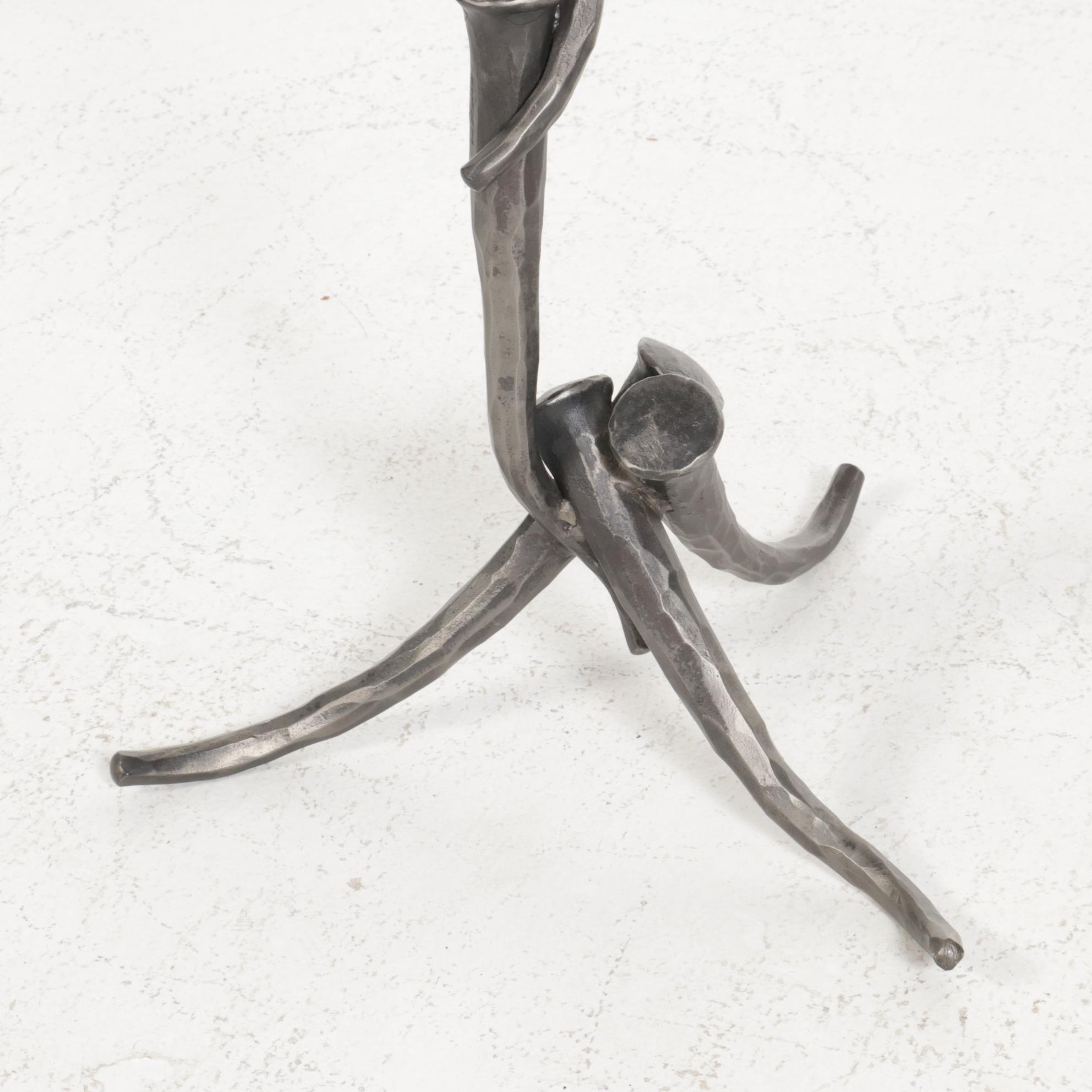 Gibson's of the Greenbrier Petrified Wood Accent Table on Forged Metal Base