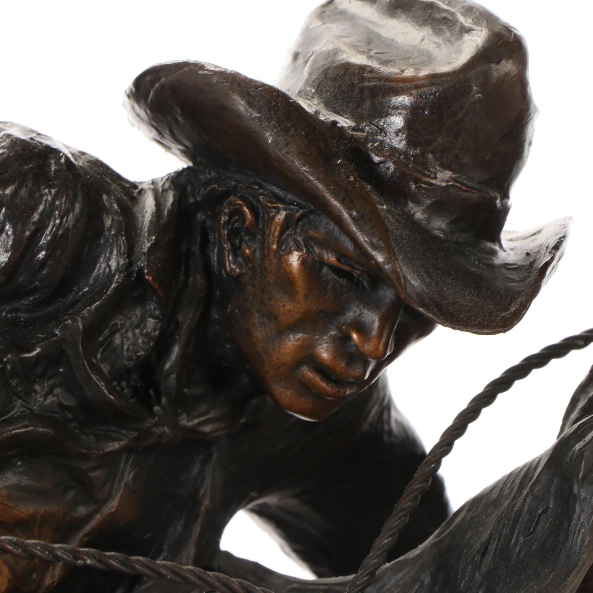 Ken Payne Cast Bronze Sculpture "No Time to Dally," 1990