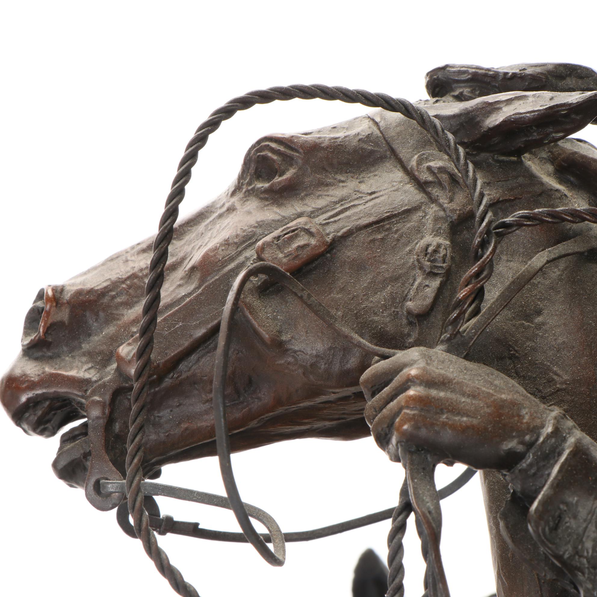 Ken Payne Cast Bronze Sculpture "No Time to Dally," 1990