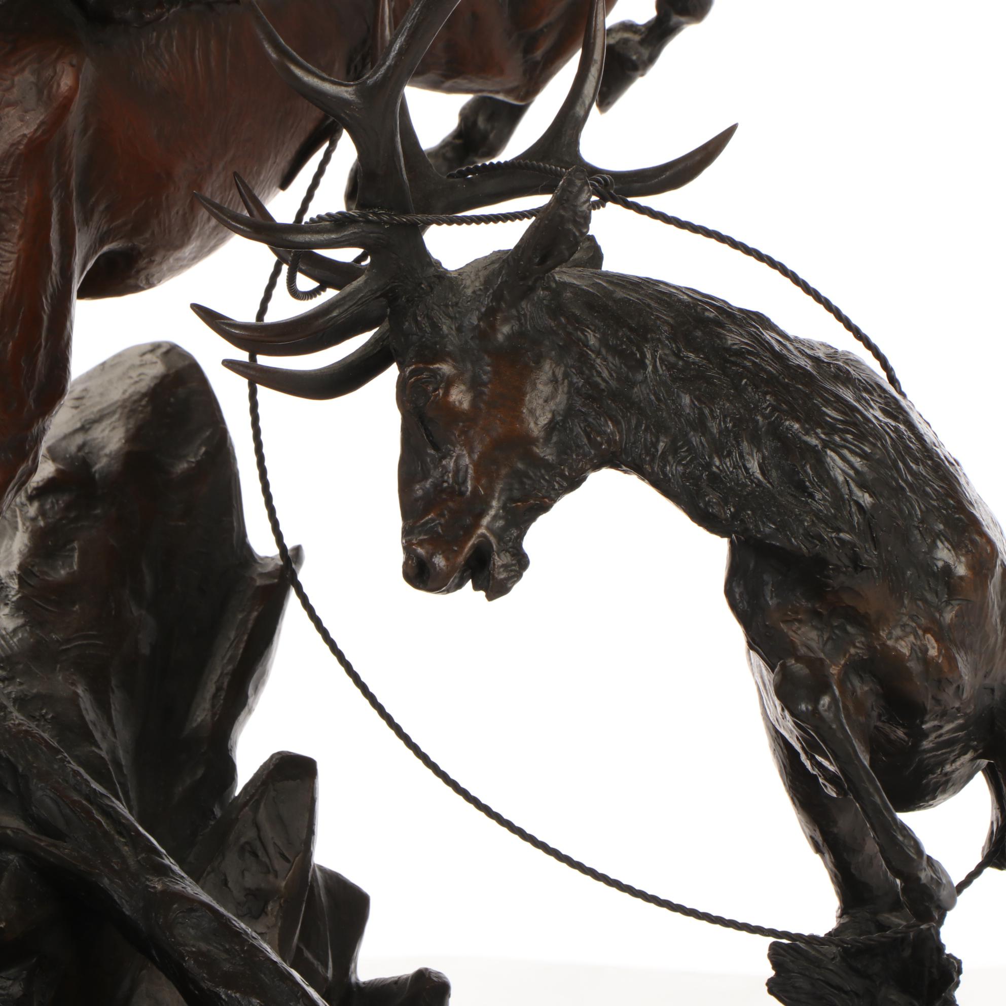 Ken Payne Cast Bronze Sculpture "No Time to Dally," 1990