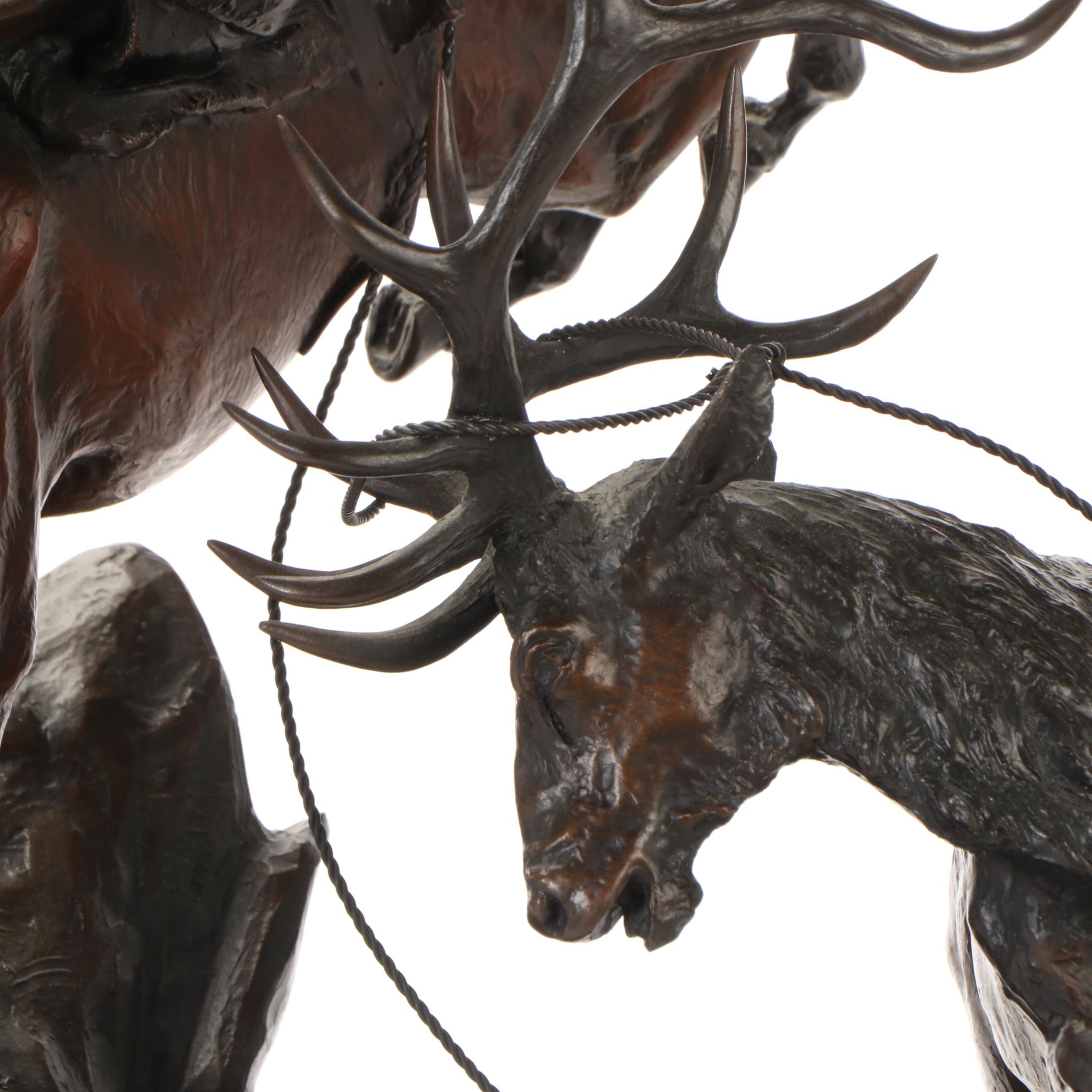 Ken Payne Cast Bronze Sculpture "No Time to Dally," 1990