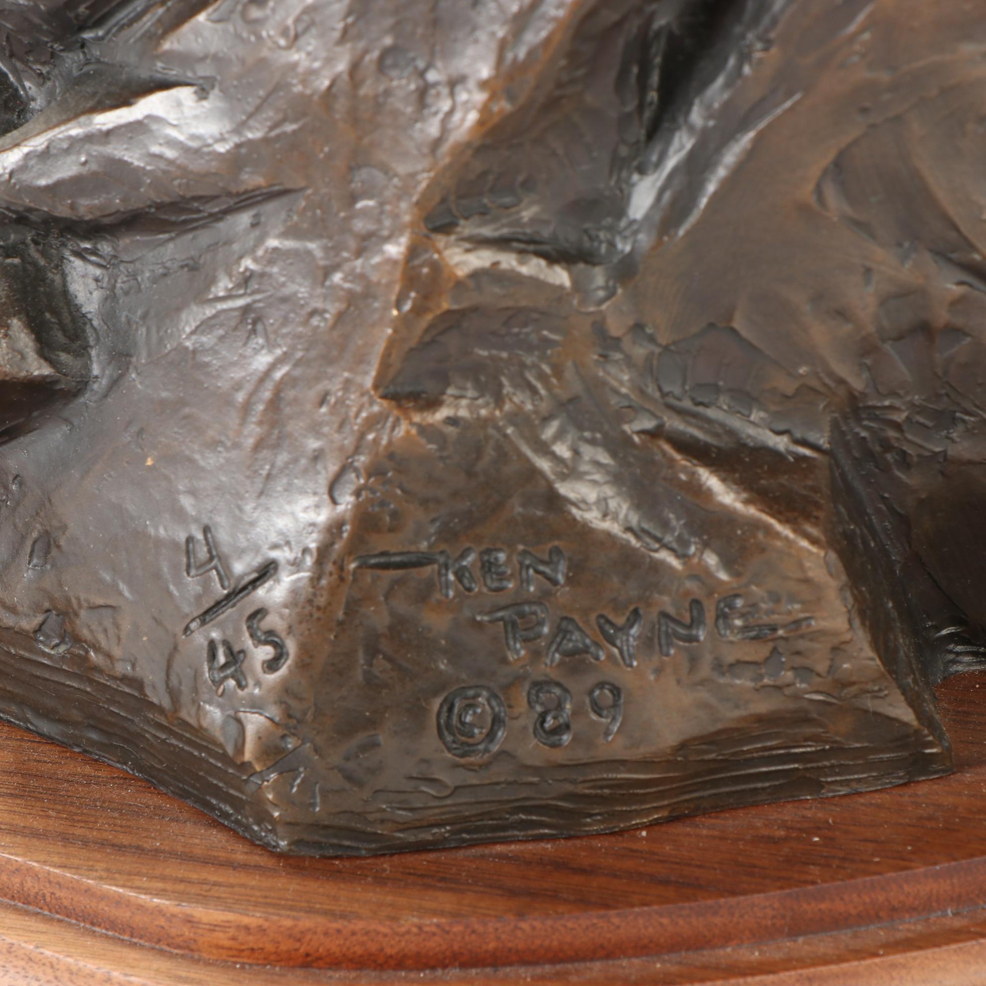 Ken Payne Cast Bronze Sculpture "No Time to Dally," 1990