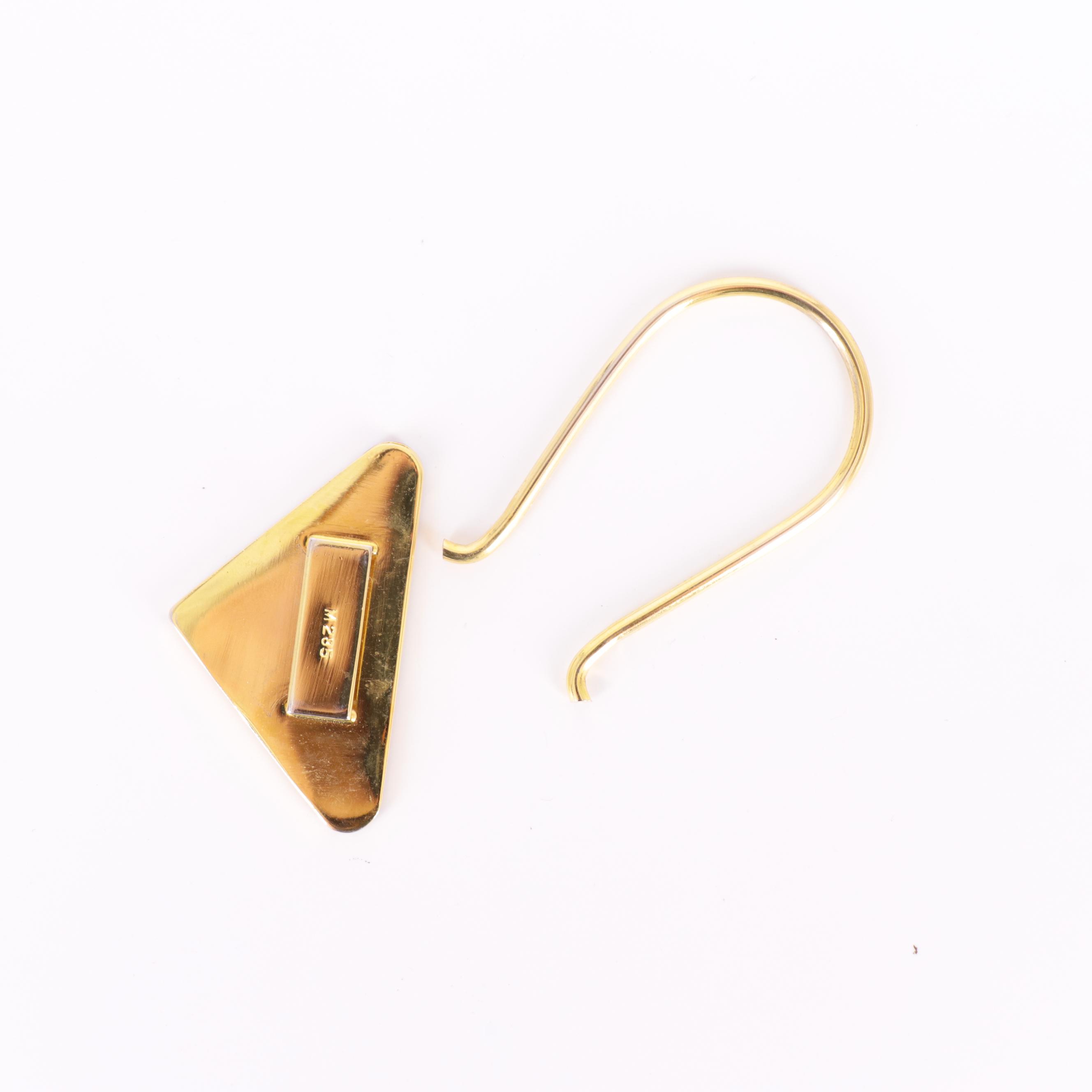 Prada Enameled Logo Triangle Plate Key Ring
