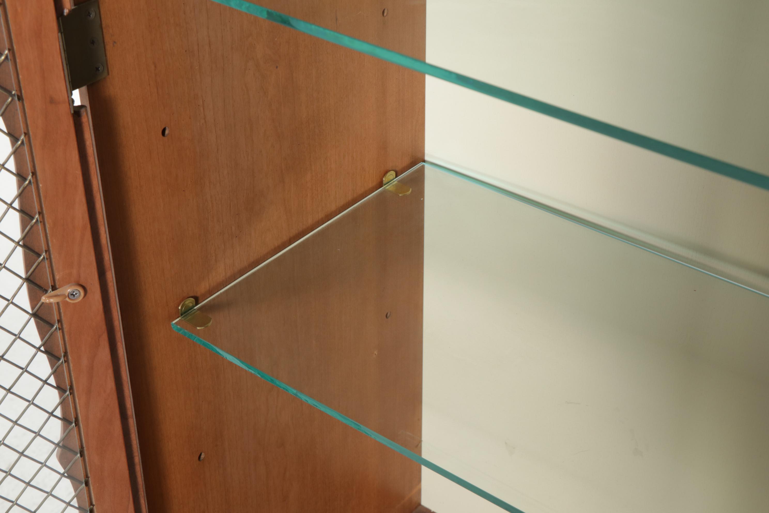 Permacraft "Autumn" Walnut Curio Cabinet, Mid to Late 20th Century