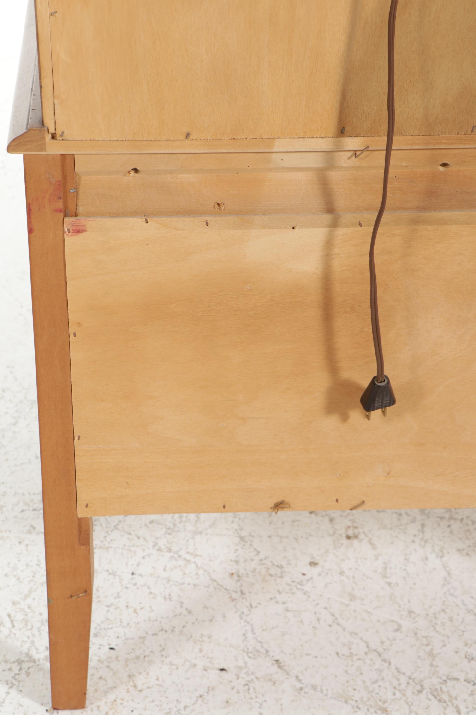 Permacraft "Autumn" Walnut Curio Cabinet, Mid to Late 20th Century