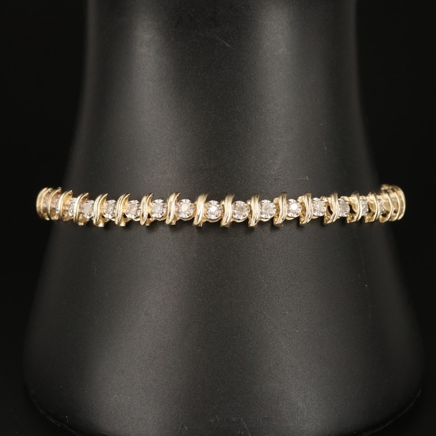 10K 1.05 CTW Diamond "S" Link Bracelet