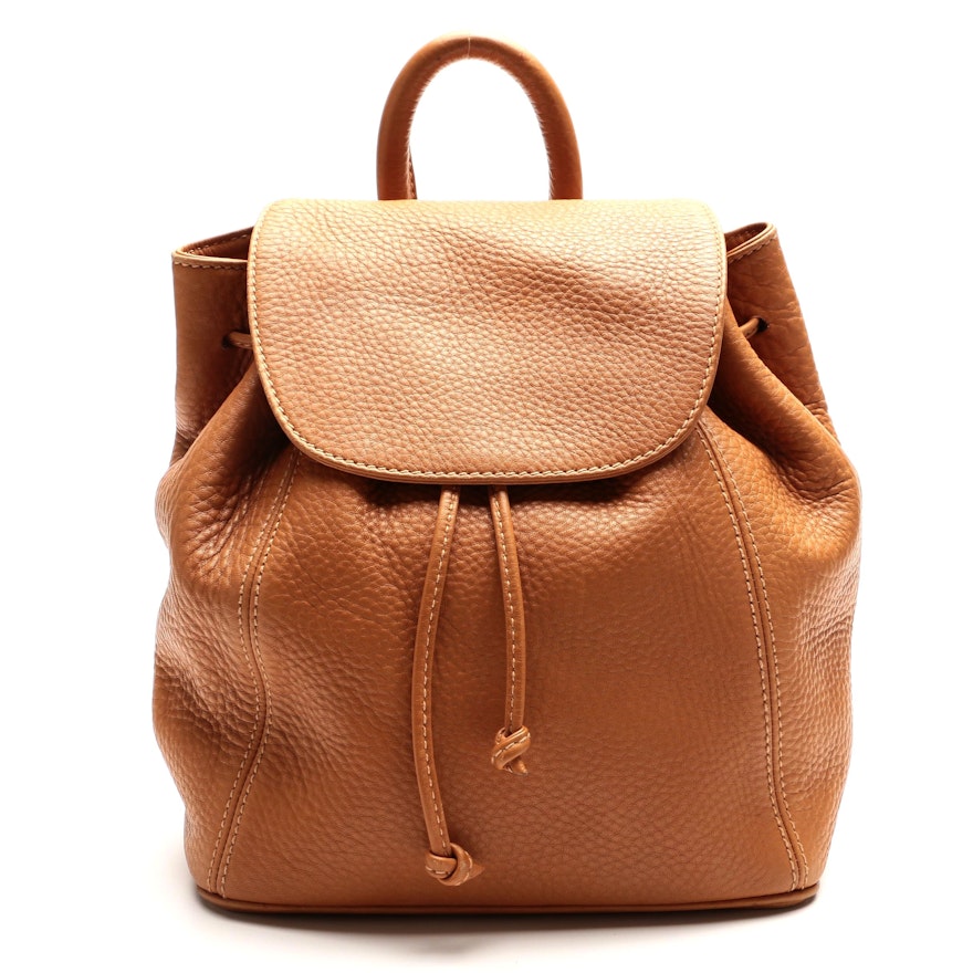 Coach Sonoma Drawstring Backpack in Tan Pebble Grain Leather