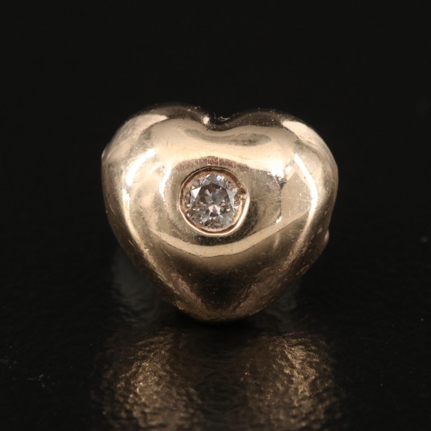 10K Diamond Heart Pendant Slide