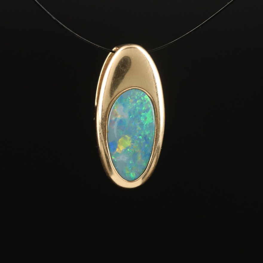 14K Opal Doublet Pendant