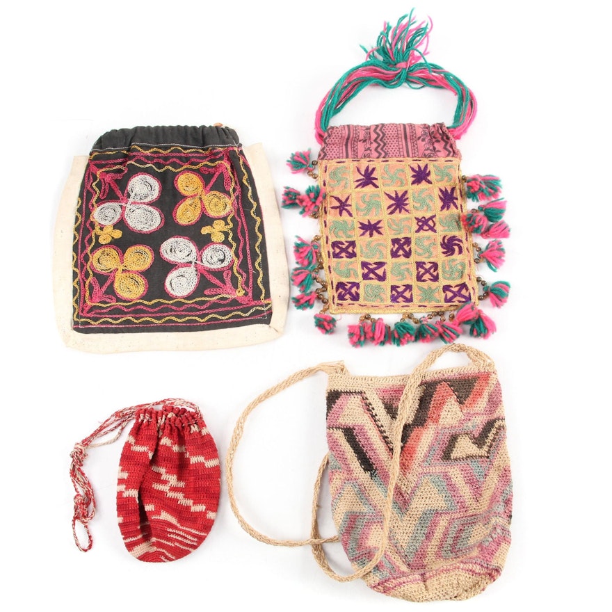 Central Asian Embroidered Bags and Handmade Crocheted Bags