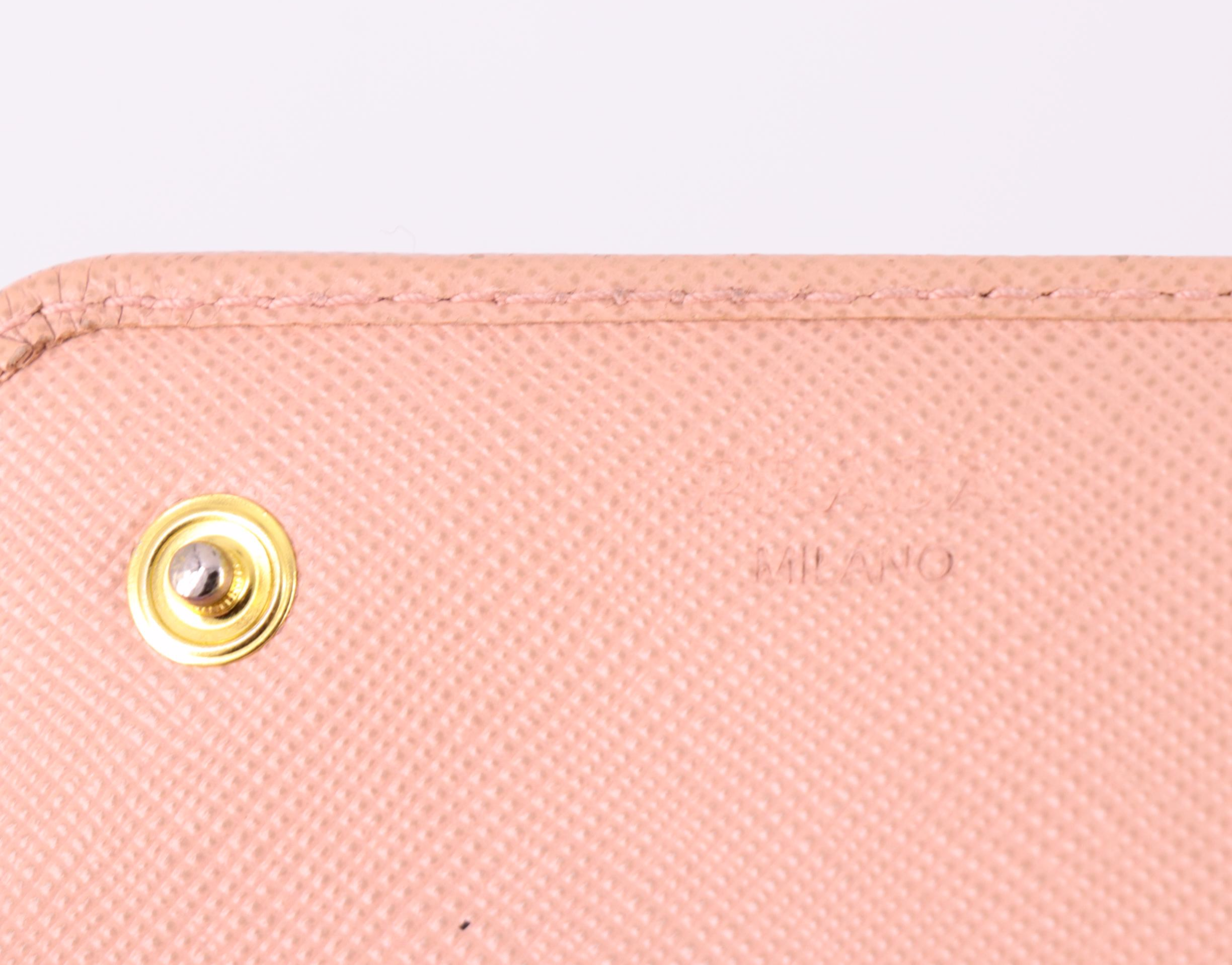 Prada Continental Flap Wallet in Orchidea Saffiano Leather