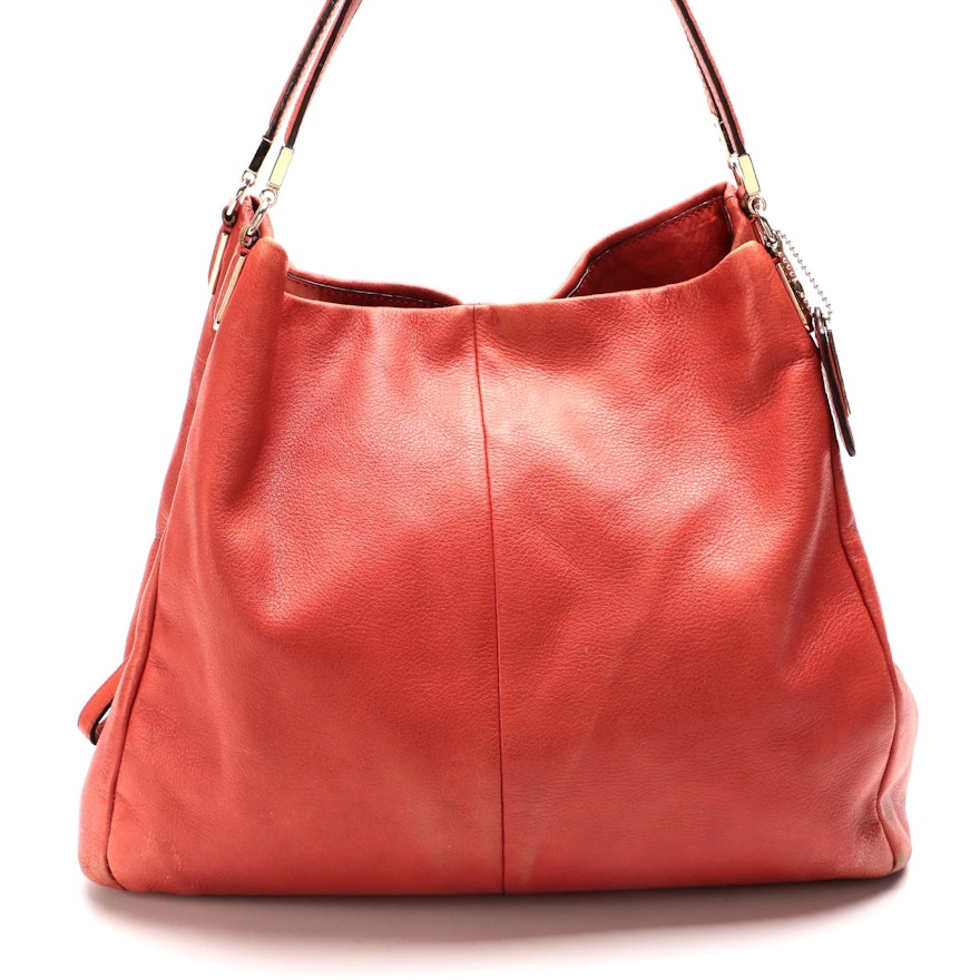 Coach Madison Phoebe Shoulder Bag in Faded Red Pebble Grain Leather