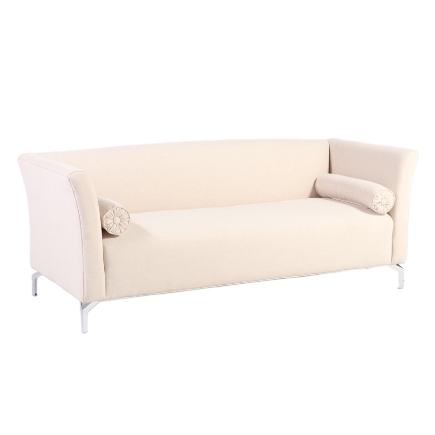 Sandy Wilson "Camilla" Contemporary Sky Neutral Upholstered Sofa,