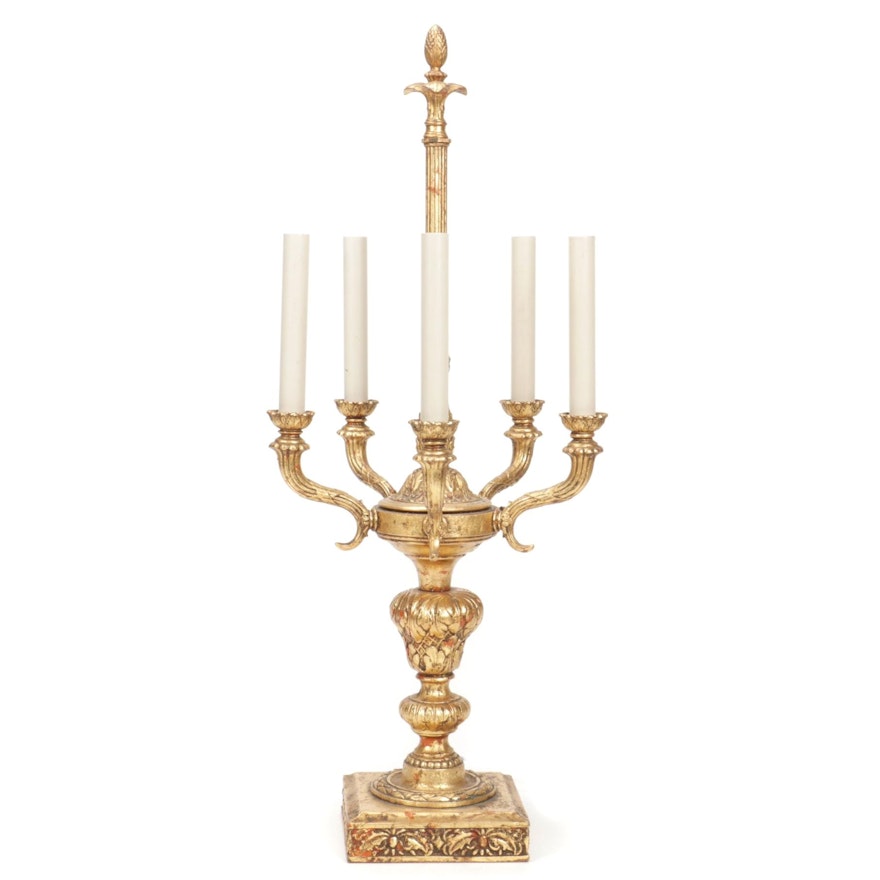 Neoclassical Candelabra Style Table Lamp, Mid-20th Century