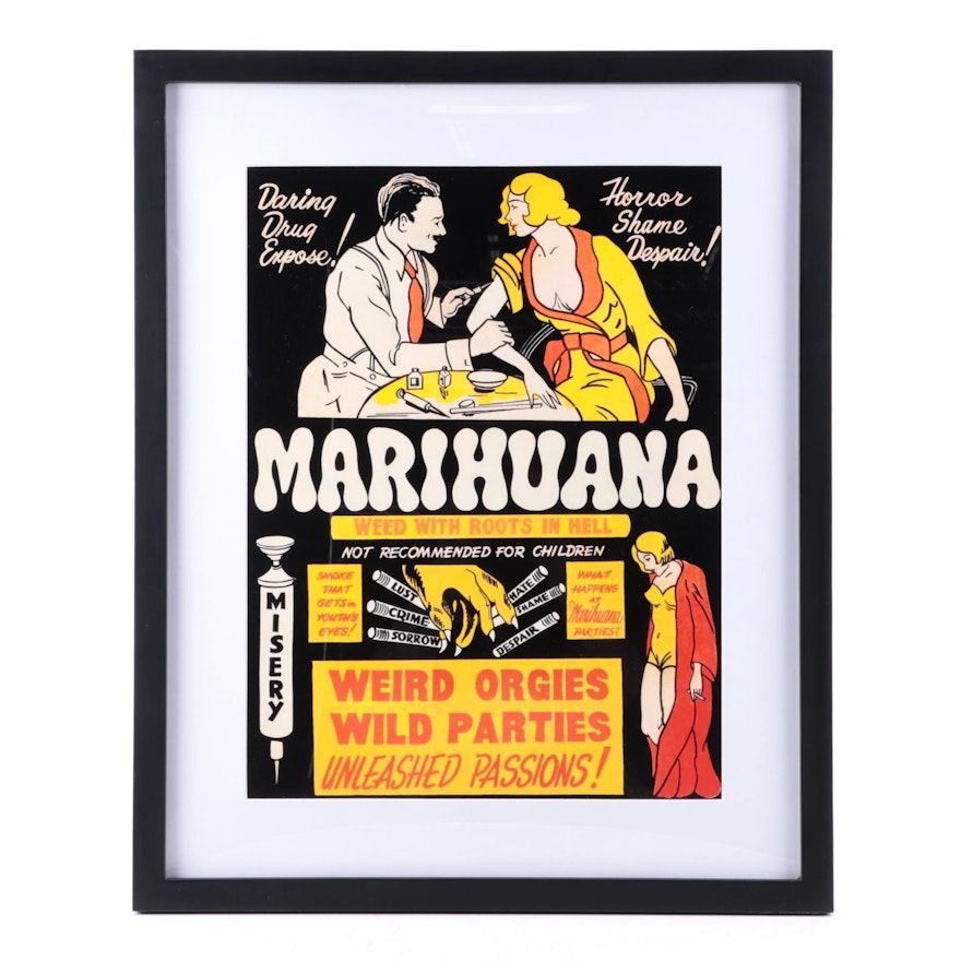 Propaganda Style Offset Lithograph Poster "Marihuana," 21st Century