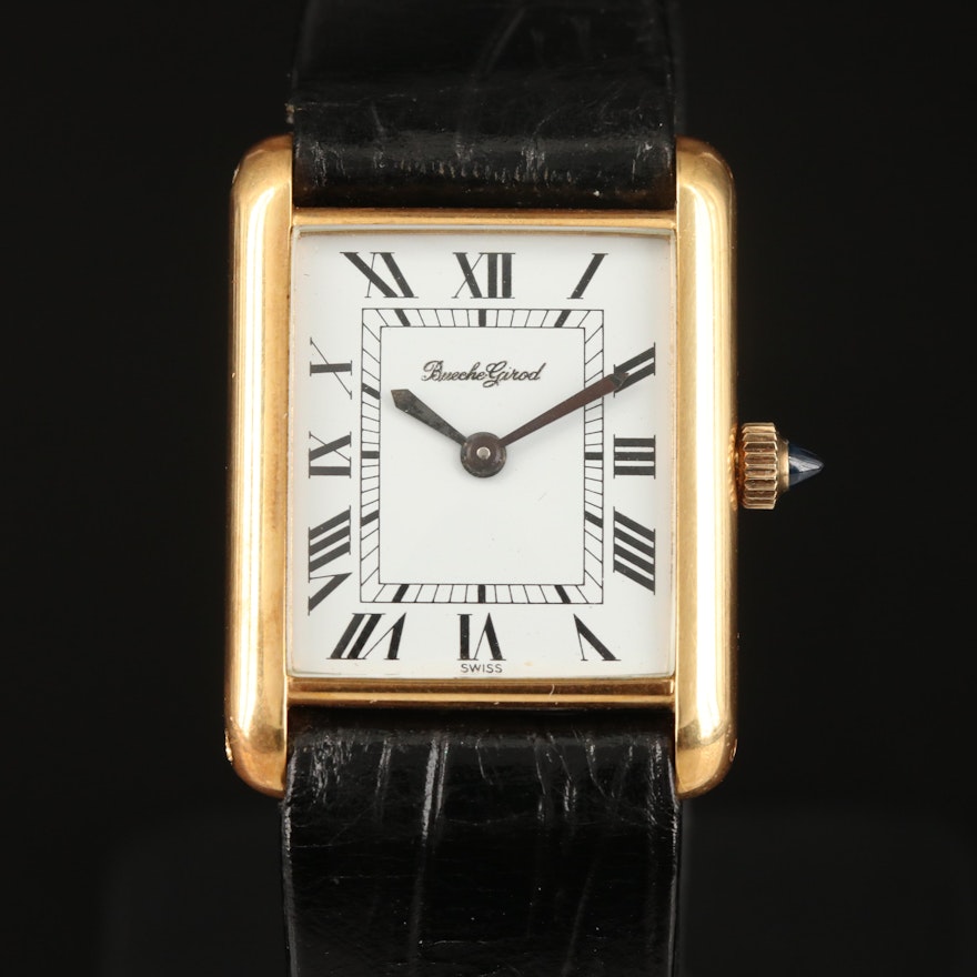 Vintage Bueche - Girod 18K Yellow Gold Stem Wind Wristwatch