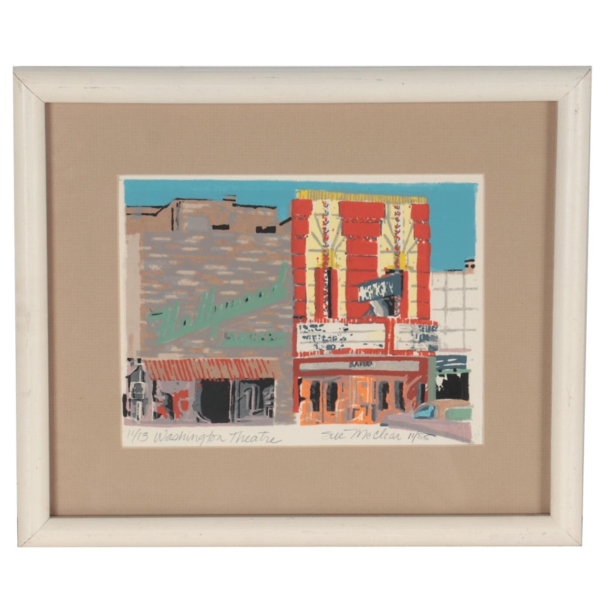 Sue McClear Serigraph "Washington Theatre," 1985