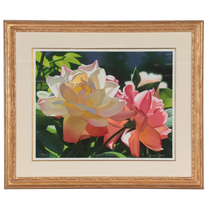 Brian Davis Offset Lithograph "Sandy's Roses," Late 20th Century