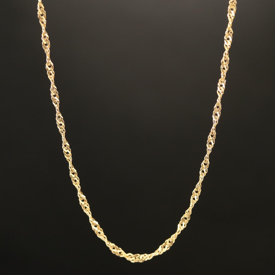 18K Italian Gold Singapore Chain Necklace