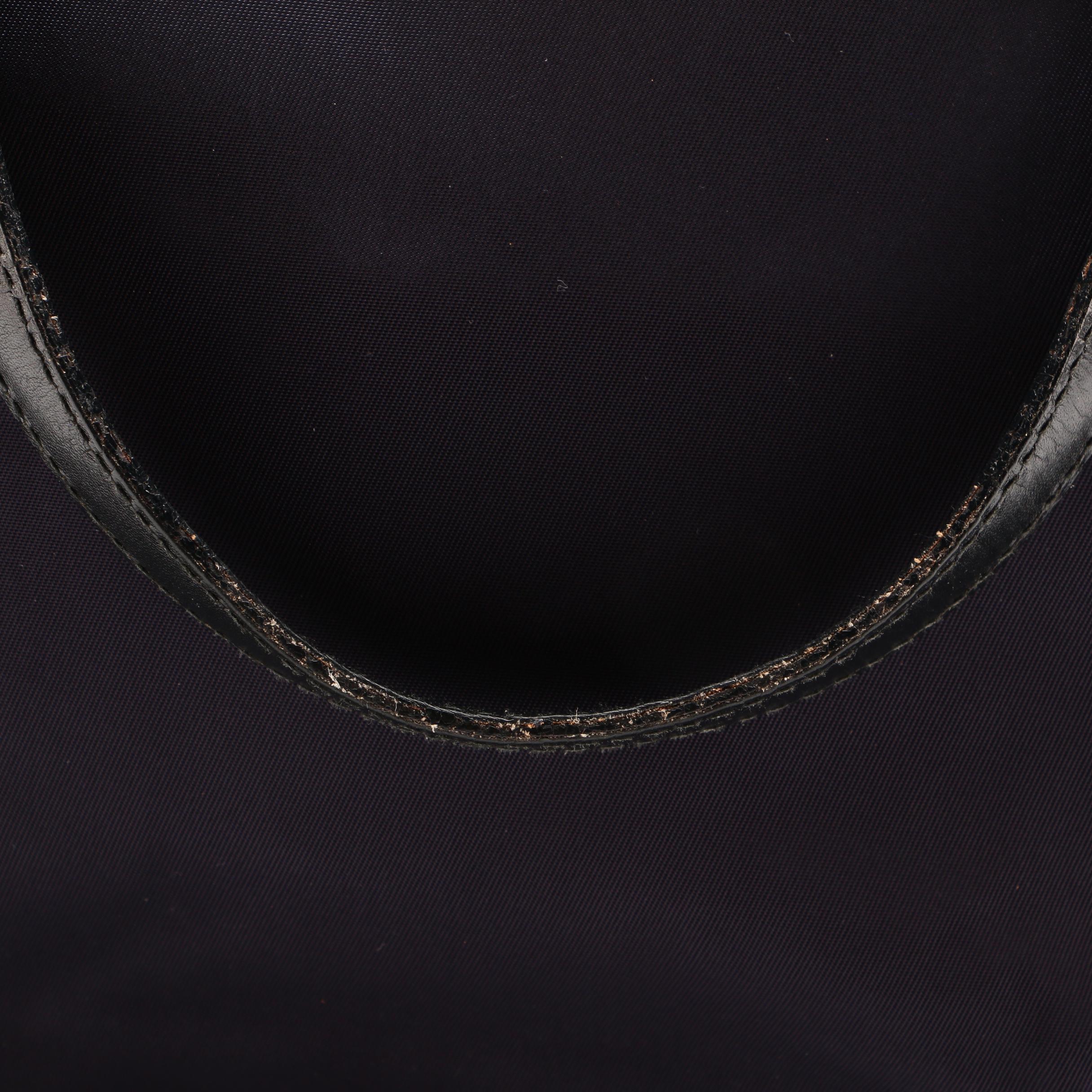 Prada Navy Tessuto Nylon Tote Bag with Black Leather Trim