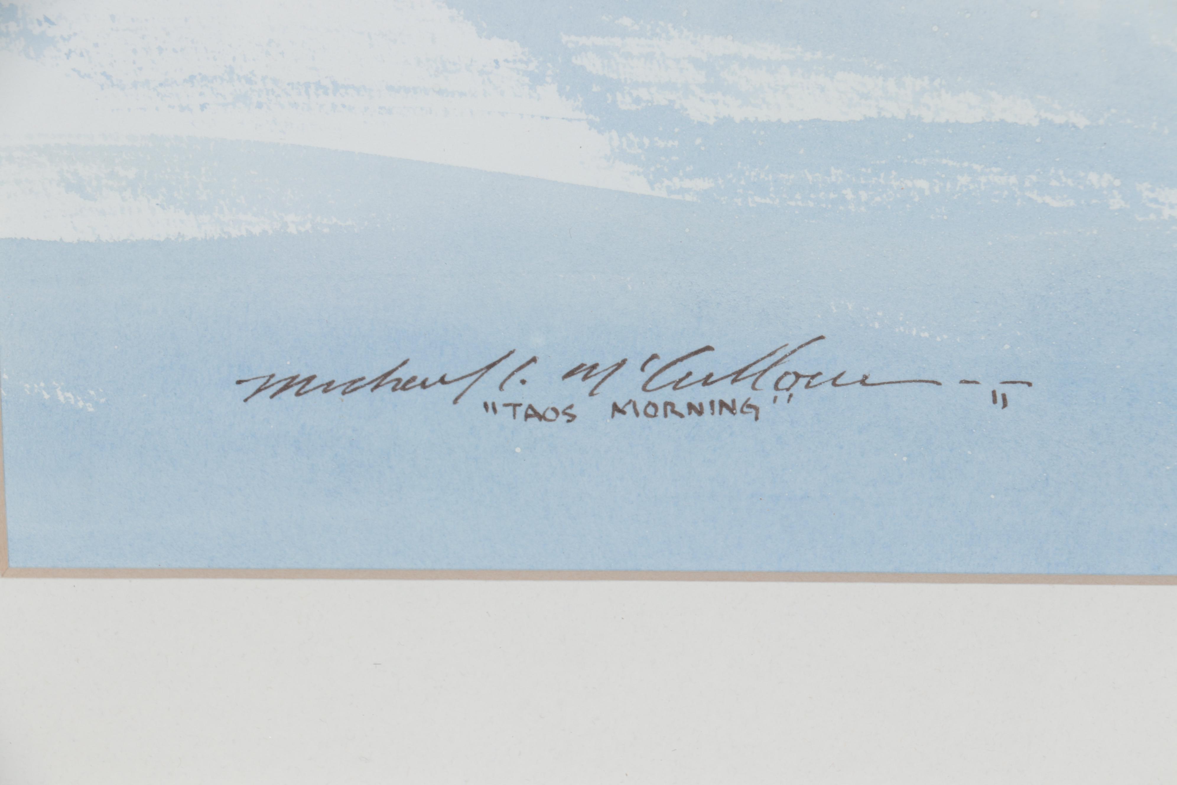 Michael McCullough Watercolor Painting "Taos Morning"