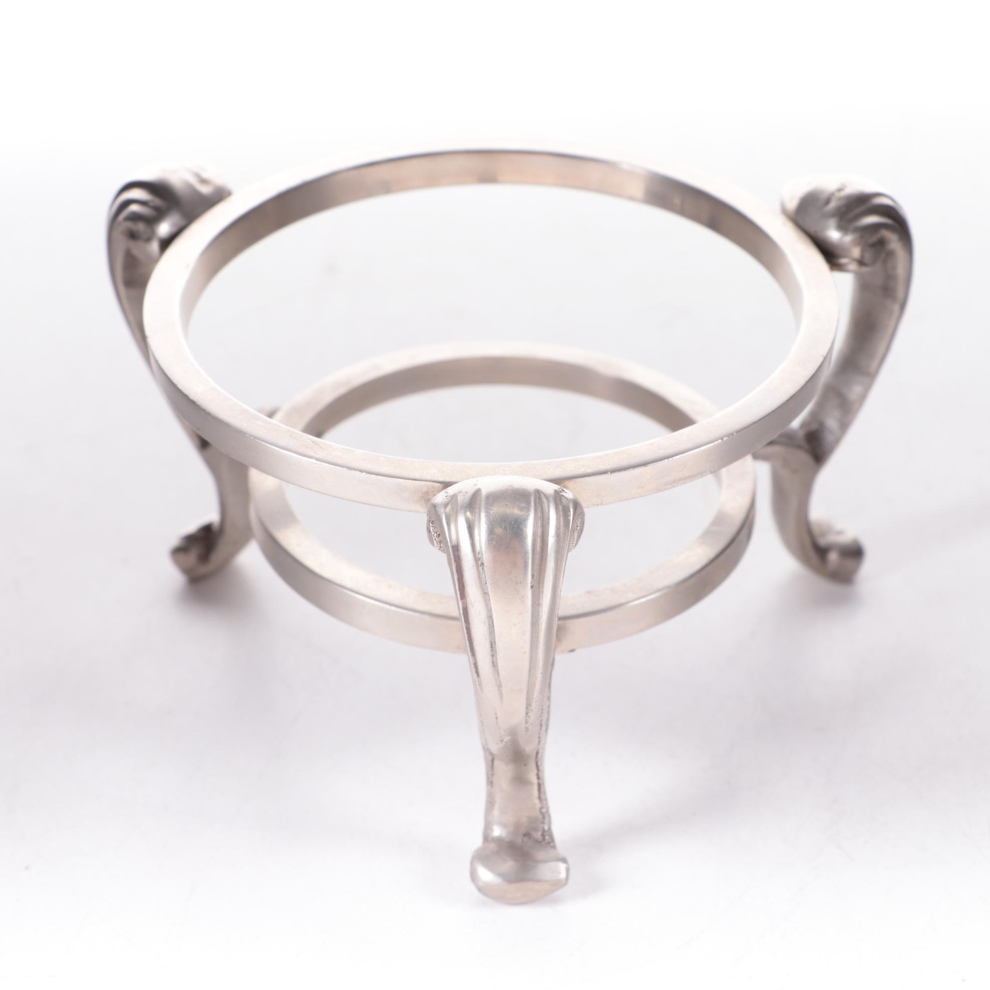 Lundberg Studios Art Glass Globe Paperweight with Metal Stand, 1998