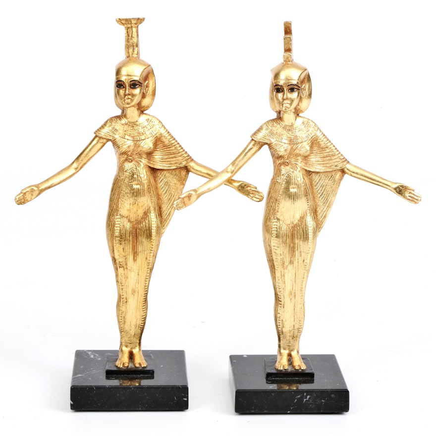 Artisans Guild International Gilded Resin Egyptian Statuettes