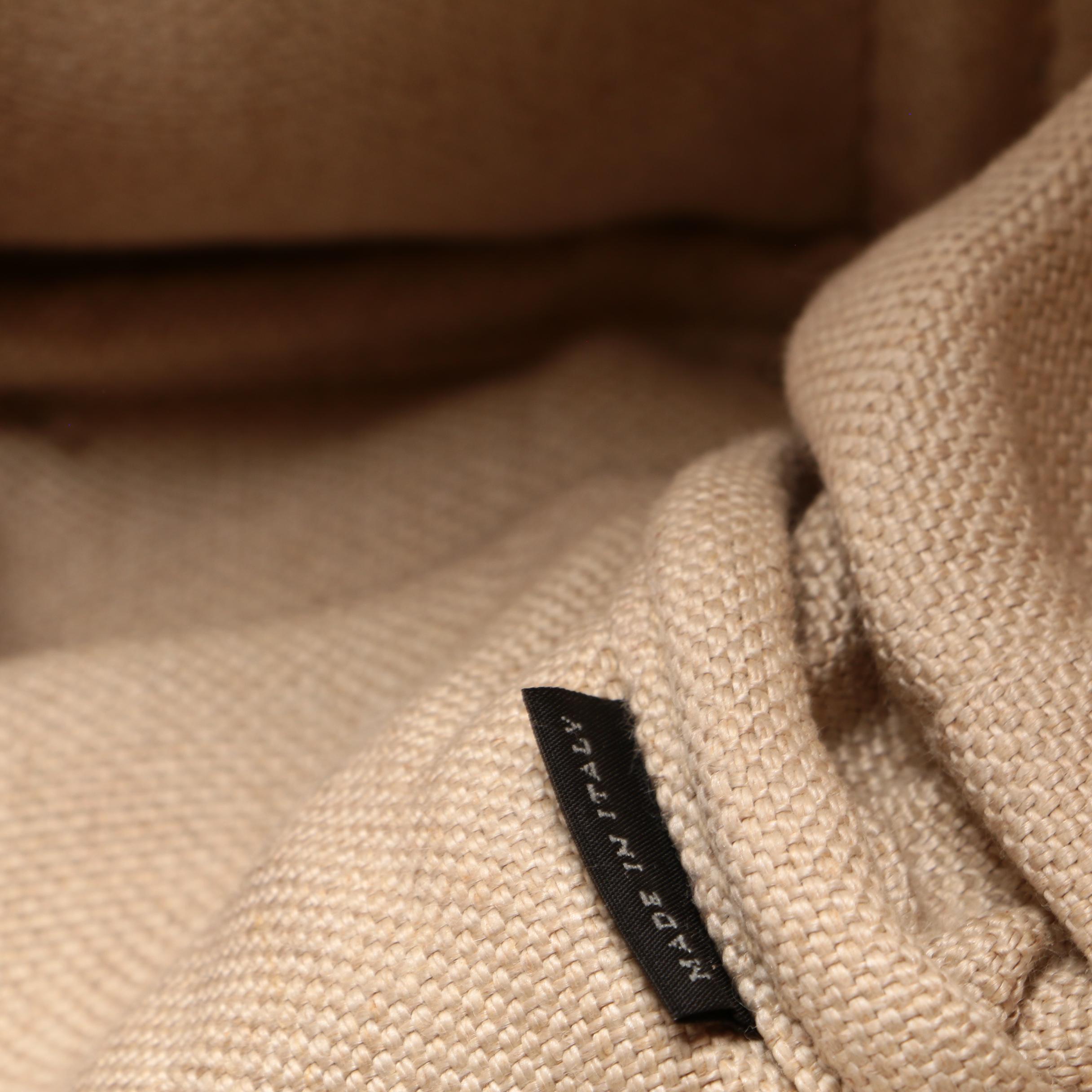 Prada Canapa Canvas Tote Bag in Black and Beige Canvas