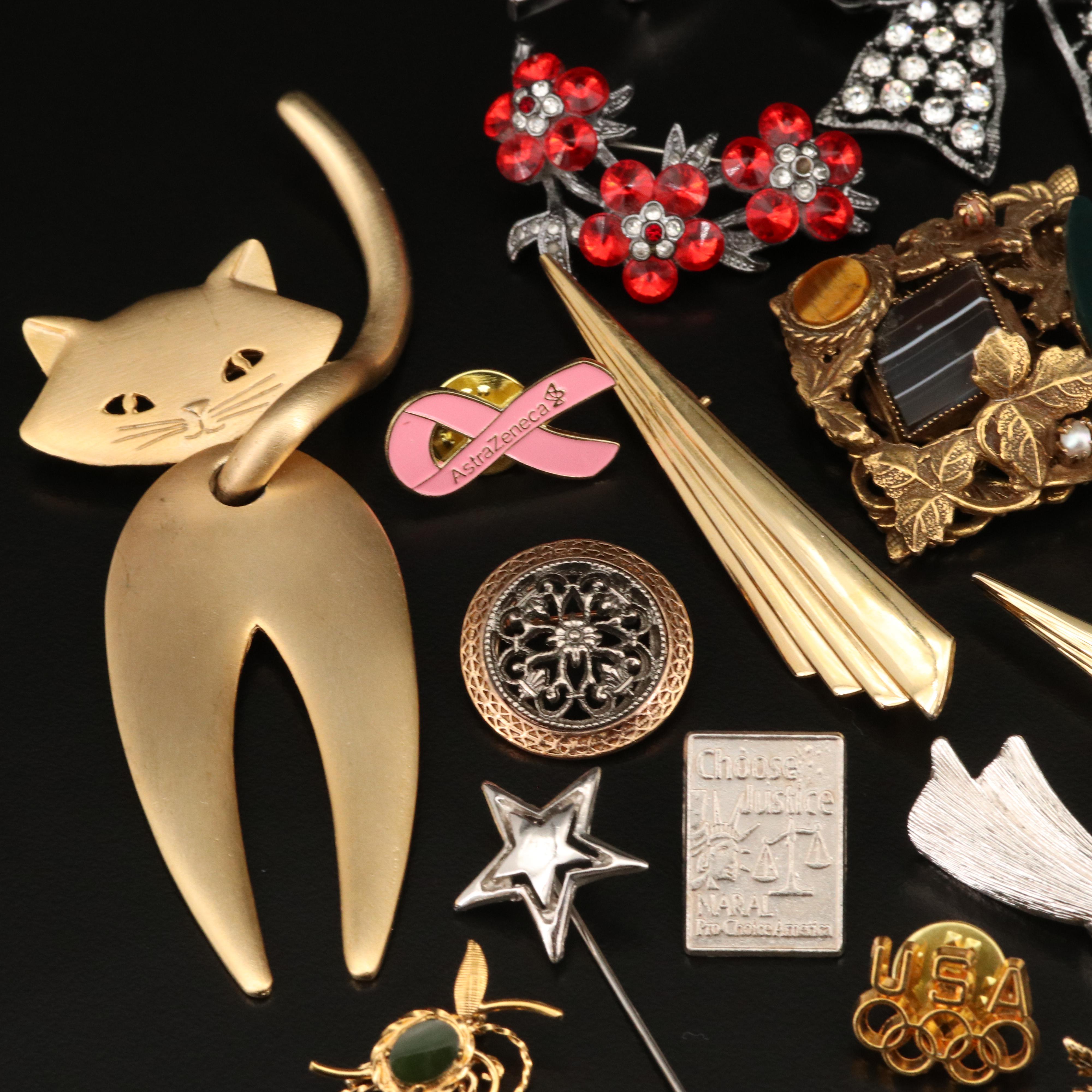 Antique and Vintage Brooches and Pins Featuring Wells, Anson and Giovanni