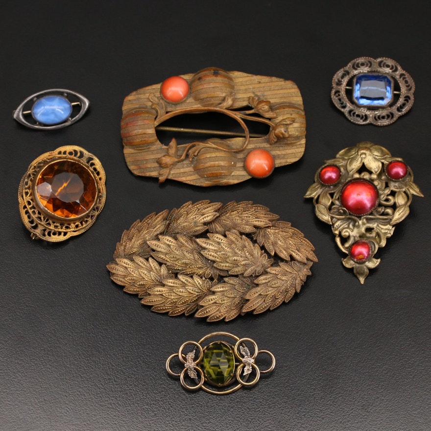 Antique and Vintage Brooches Featuring White and Co.