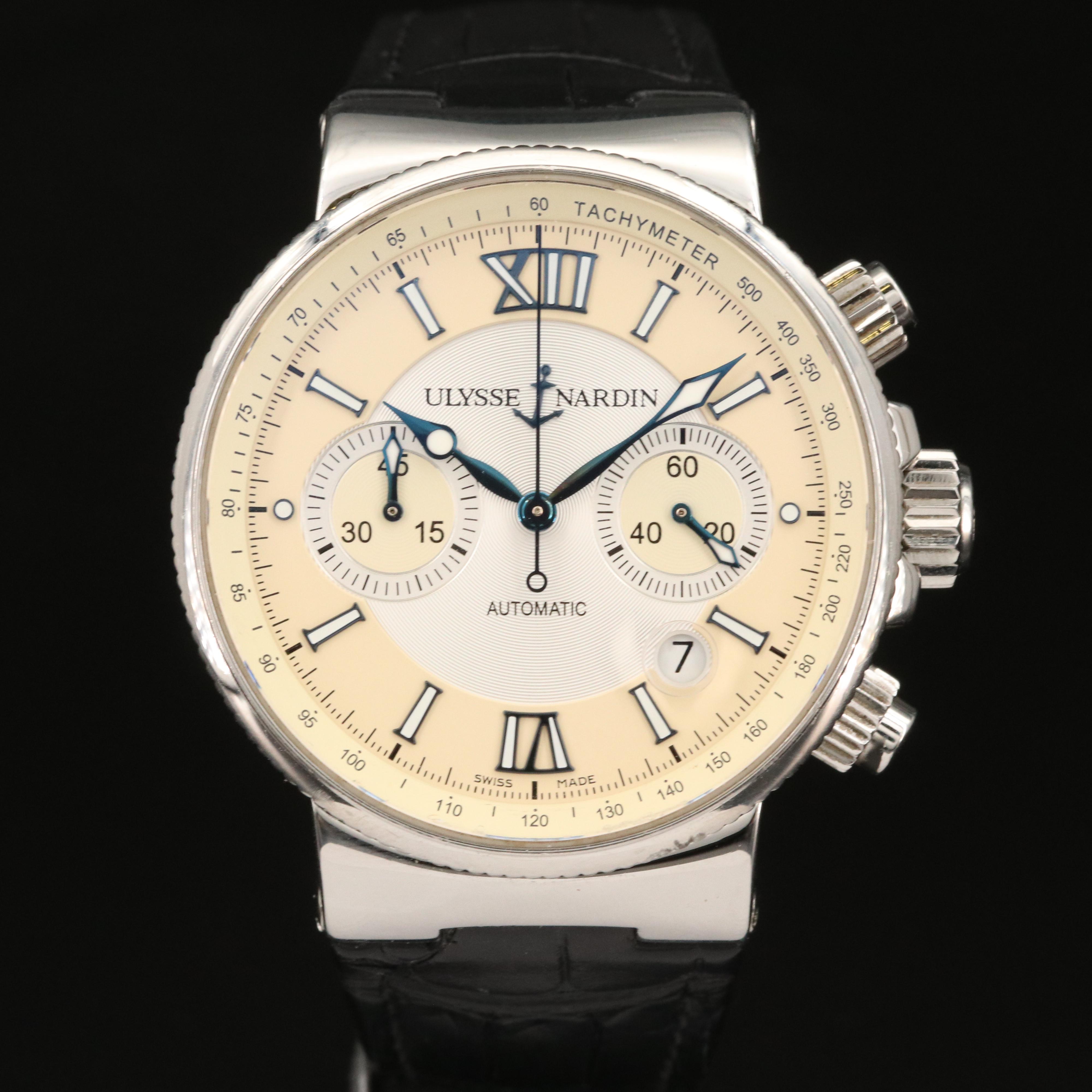 Ulysee Nardin Marine Chronograph Stainless Steel Watch