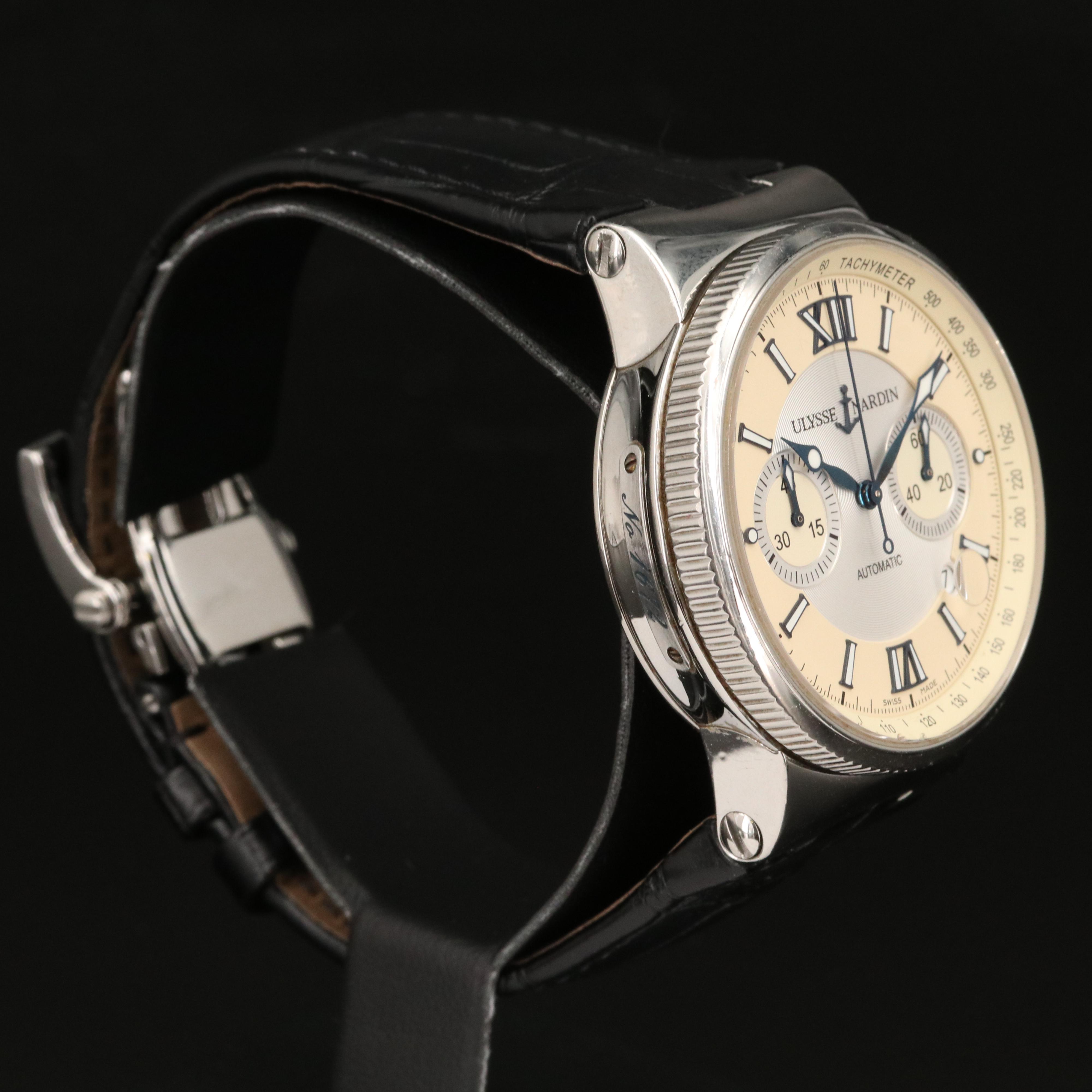 Ulysee Nardin Marine Chronograph Stainless Steel Watch